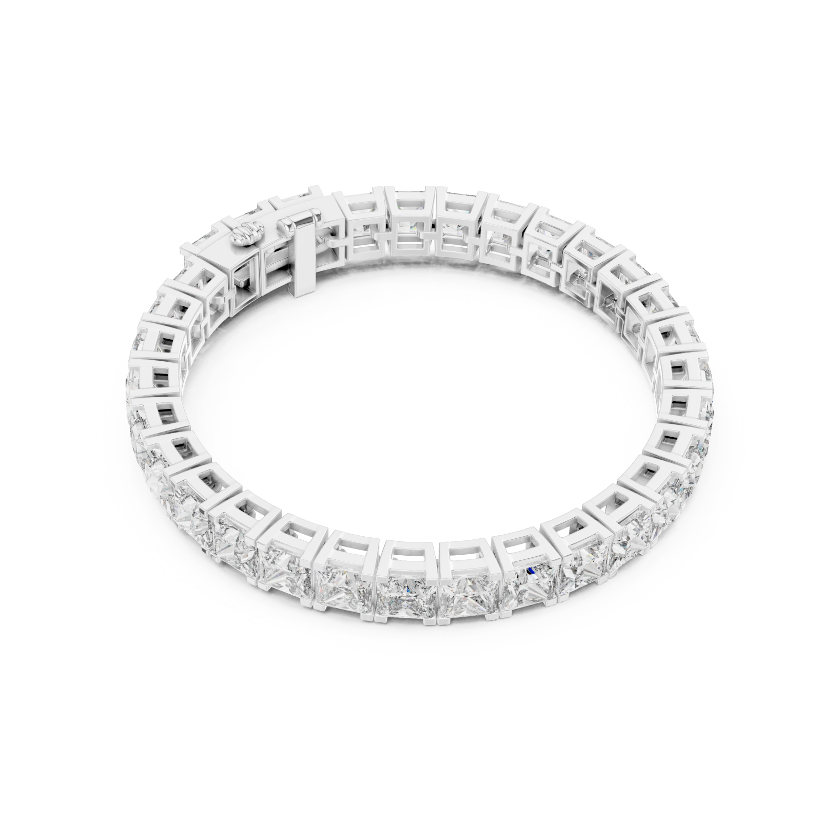  White Gold Elegance Embrace Classic Tennis Bracelet Front View