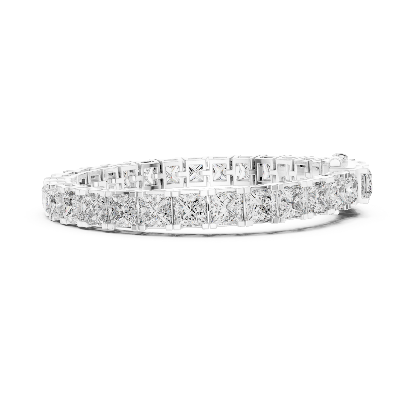  White Gold Elegance Embrace Classic Tennis Bracelet Side View