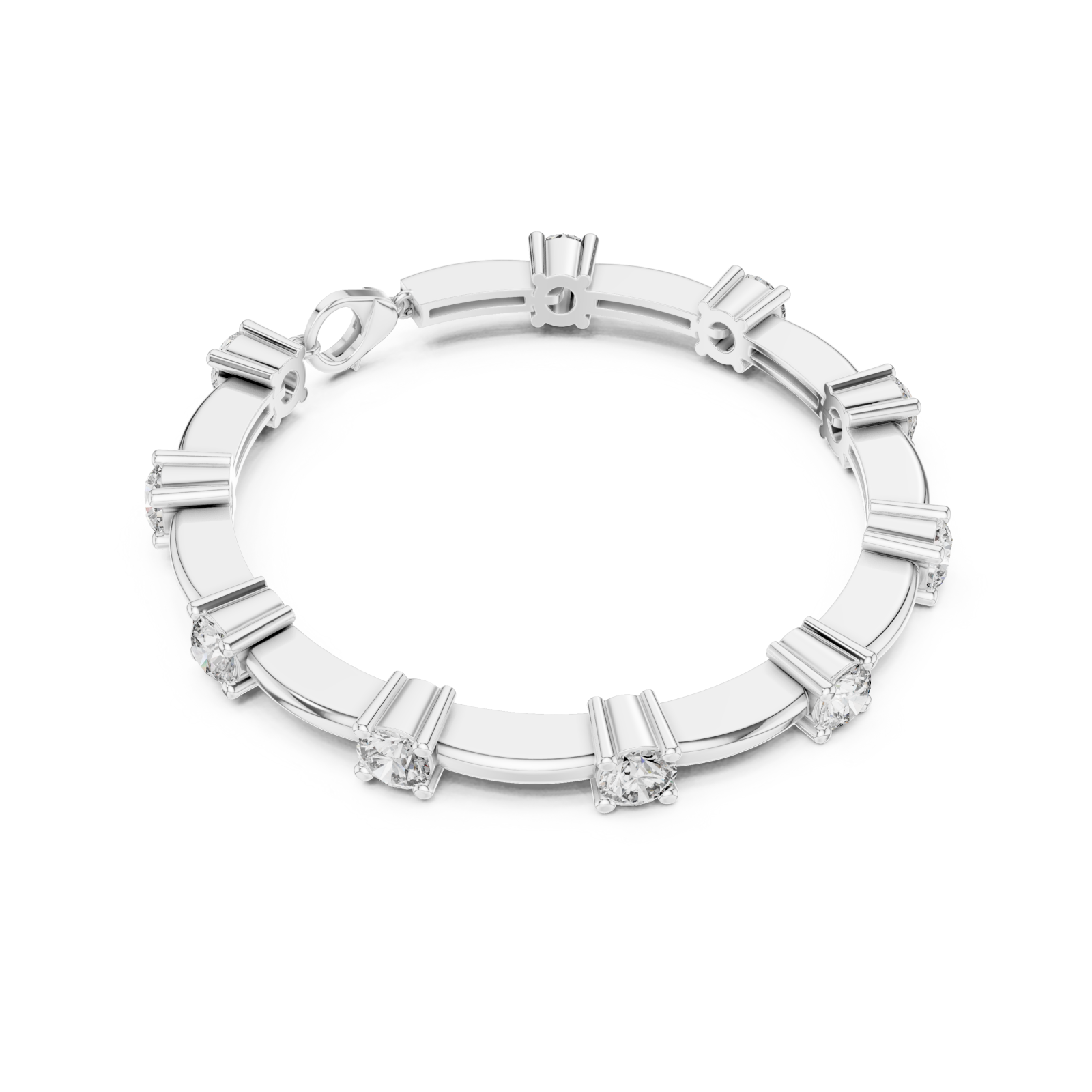  White Gold Infinite Radiance Wrap Around Flex Bracelet Front View