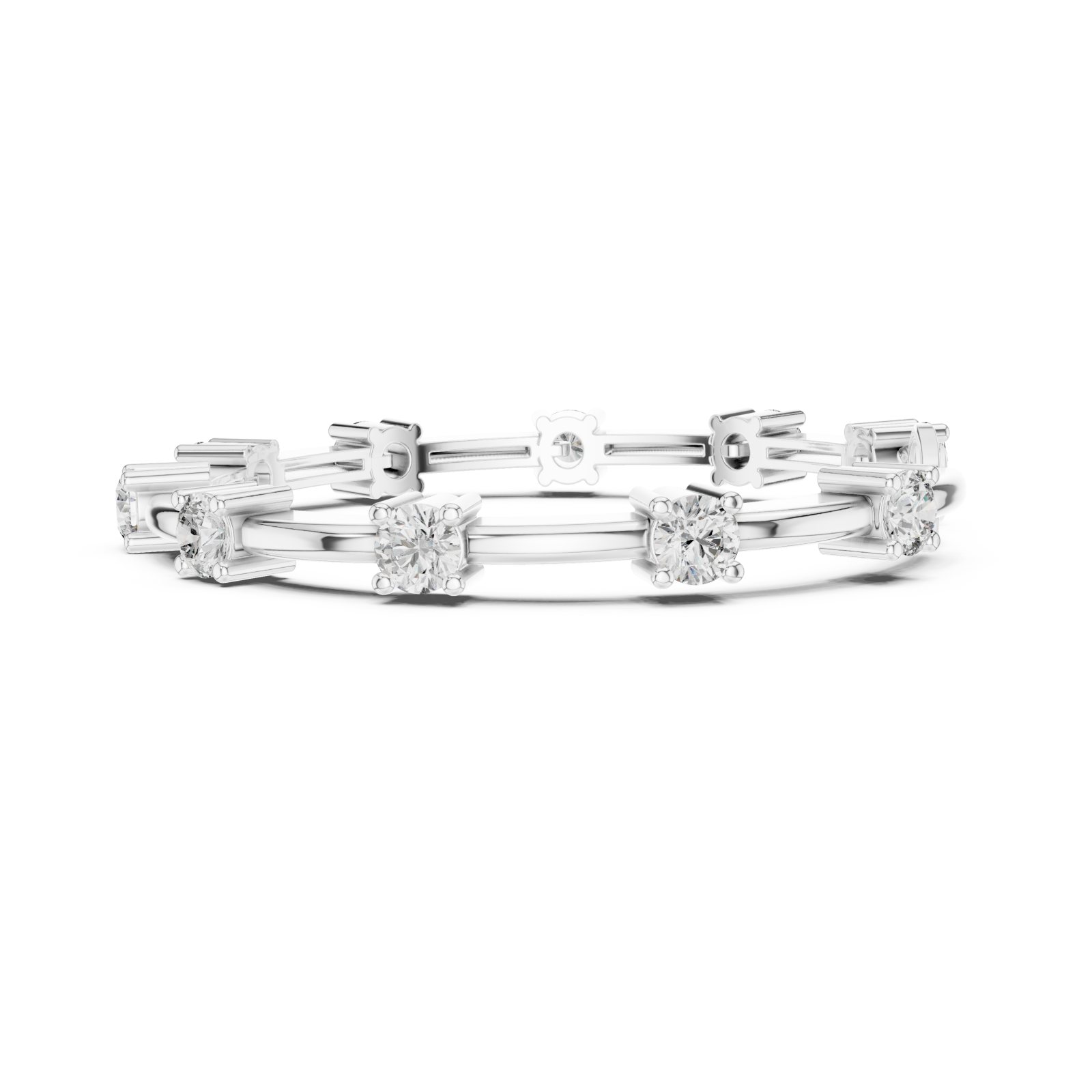  White Gold Infinite Radiance Wrap Around Flex Bracelet Side View