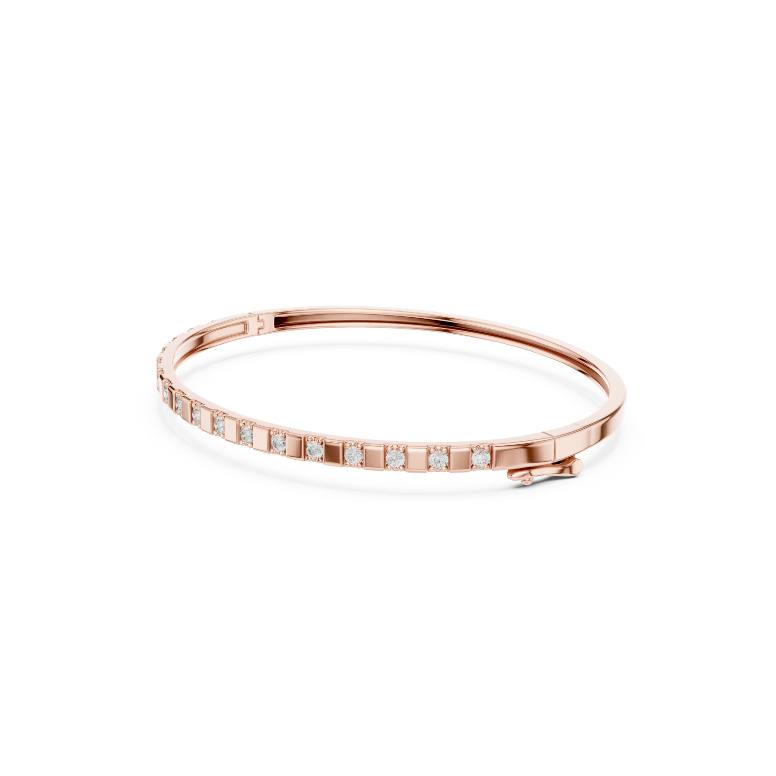  Rose Gold Graceful Contemporary Bangle Left View