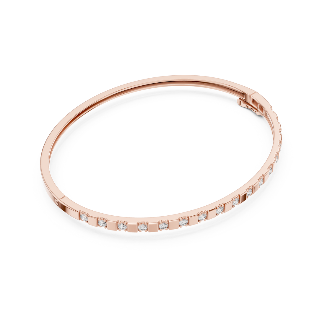  Rose Gold Graceful Contemporary Bangle Right View