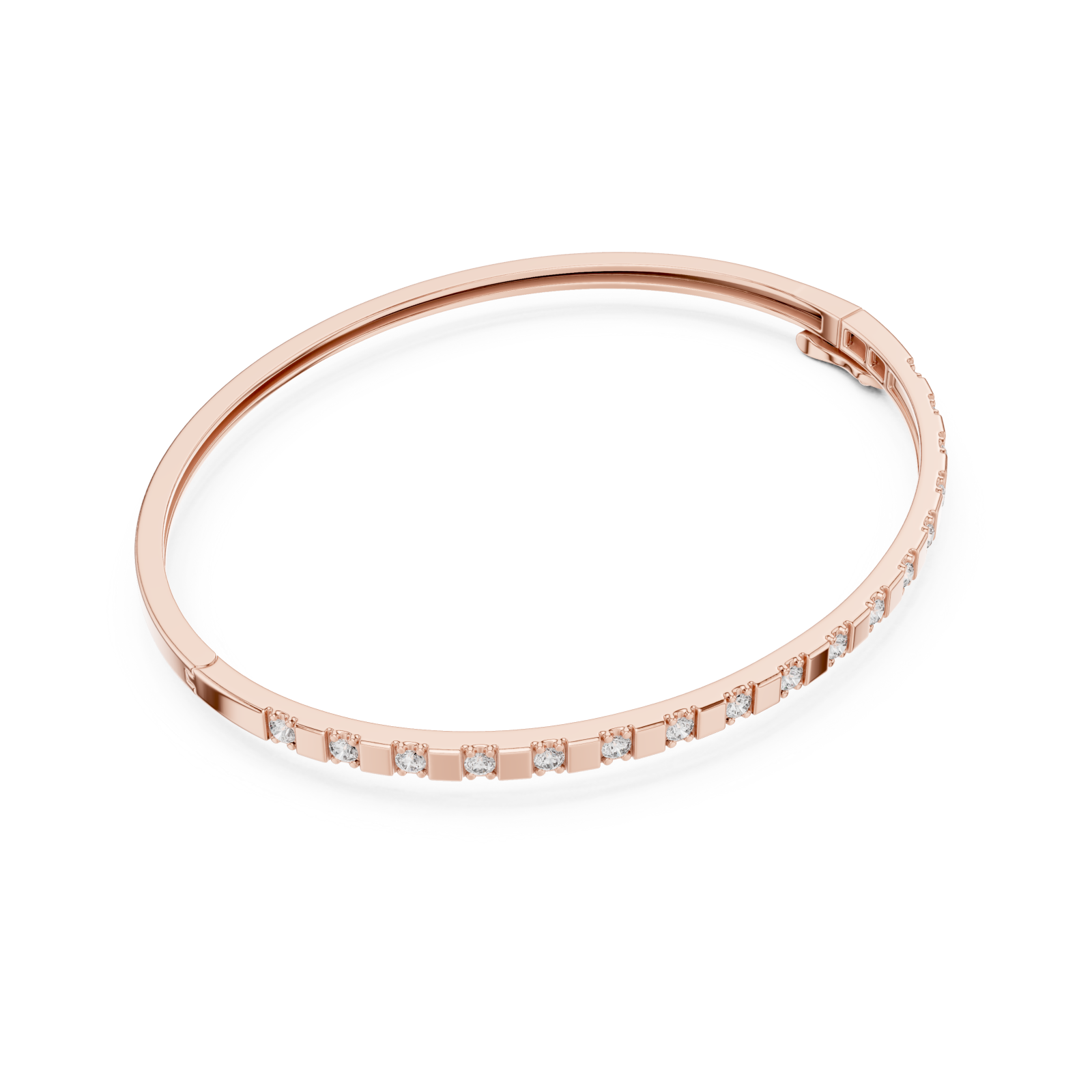  Rose Gold Graceful Contemporary Bangle Front View