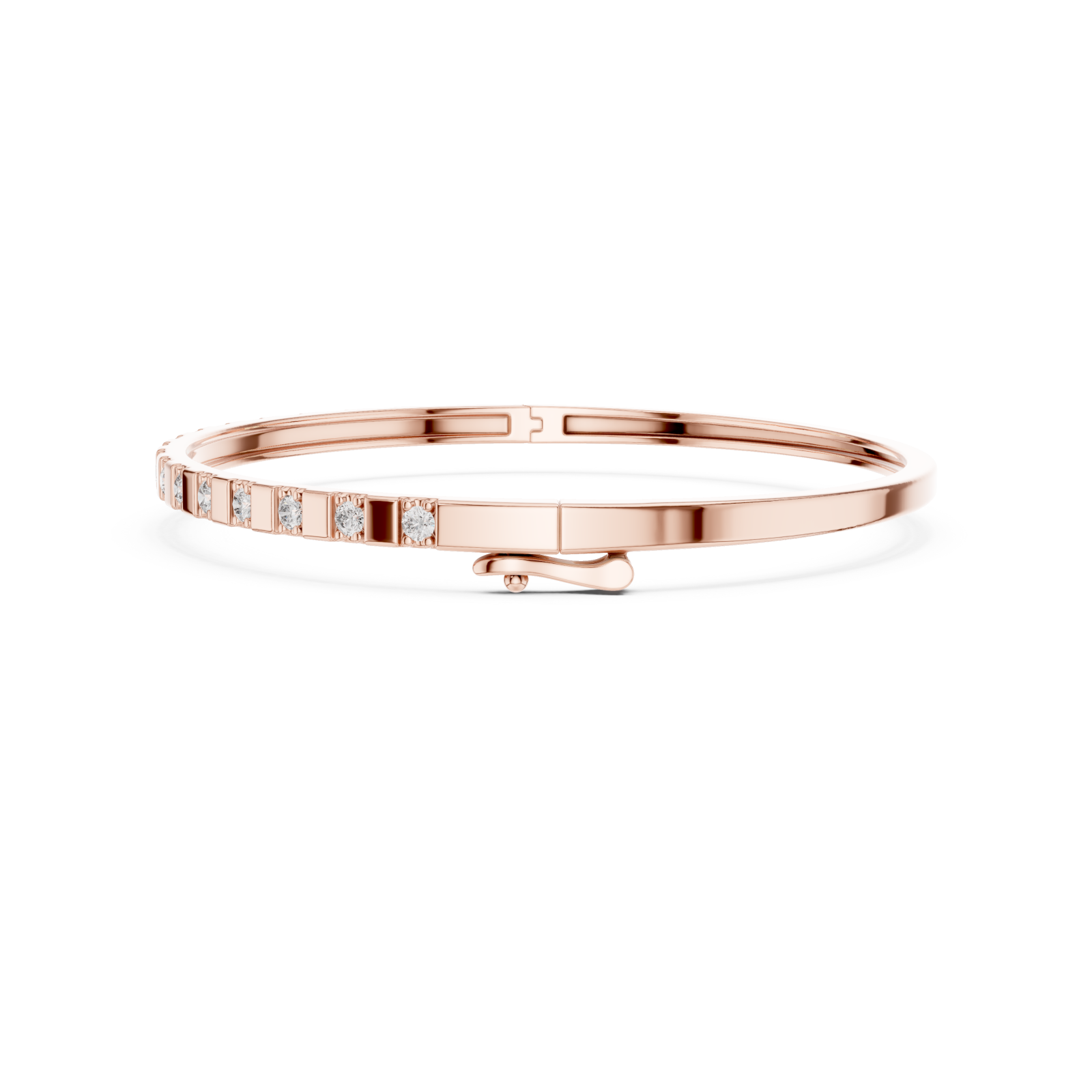  Rose Gold Graceful Contemporary Bangle Side View