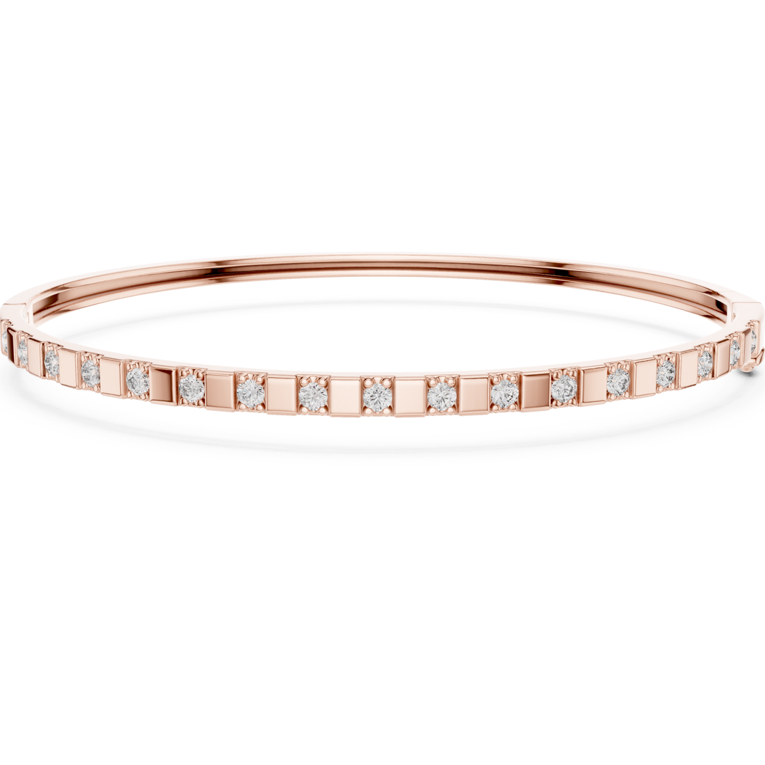  Rose Gold Graceful Contemporary Bangle Right View