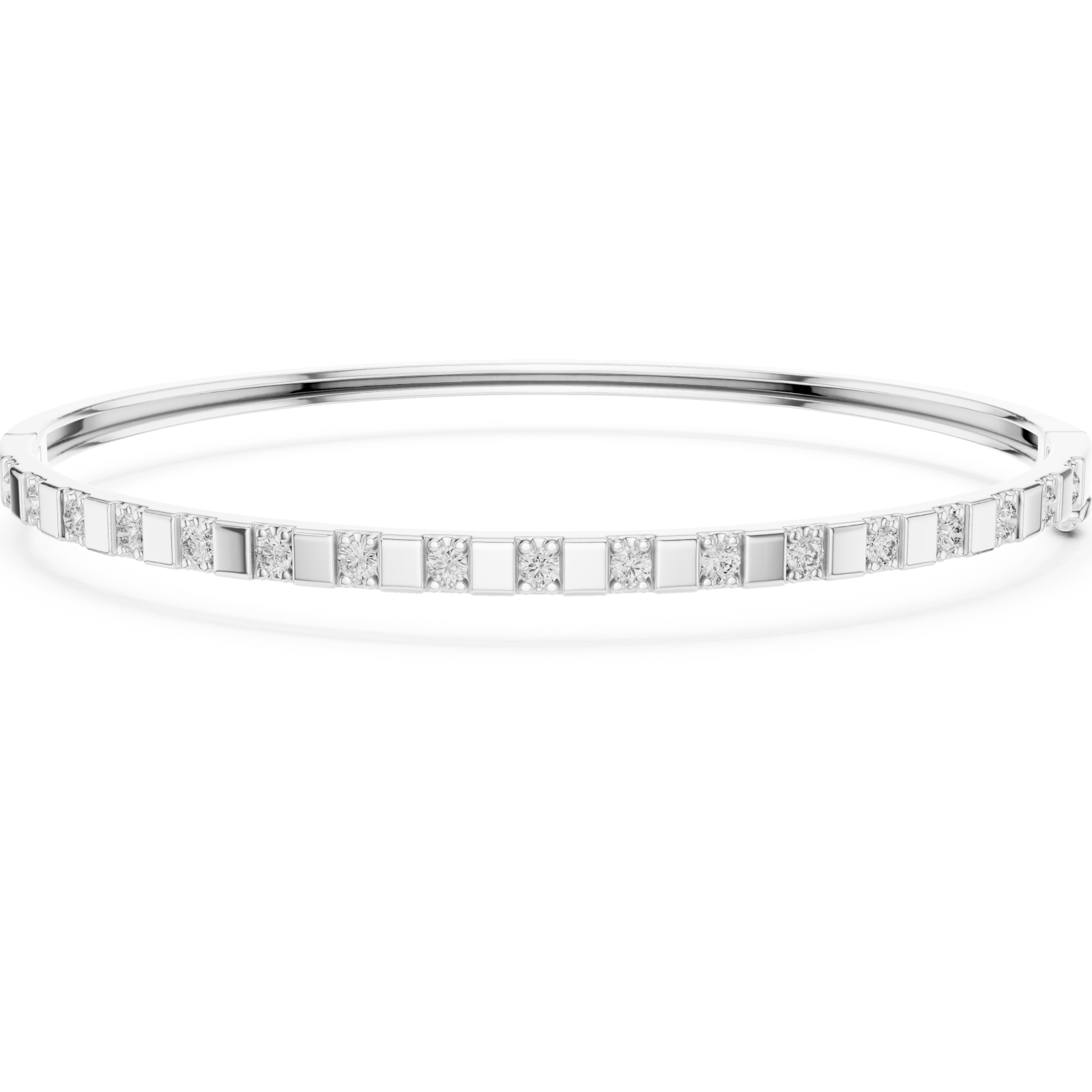  White Gold Graceful Contemporary Bangle Right View