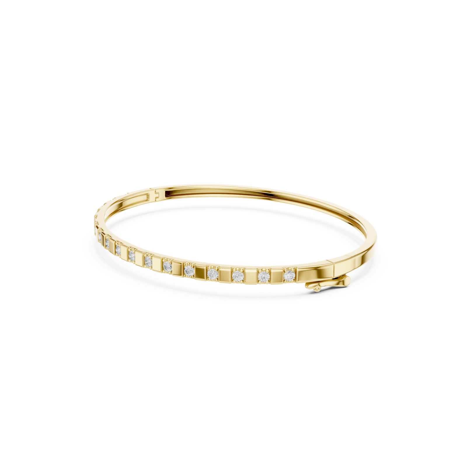  Gold Graceful Contemporary Bangle Left View