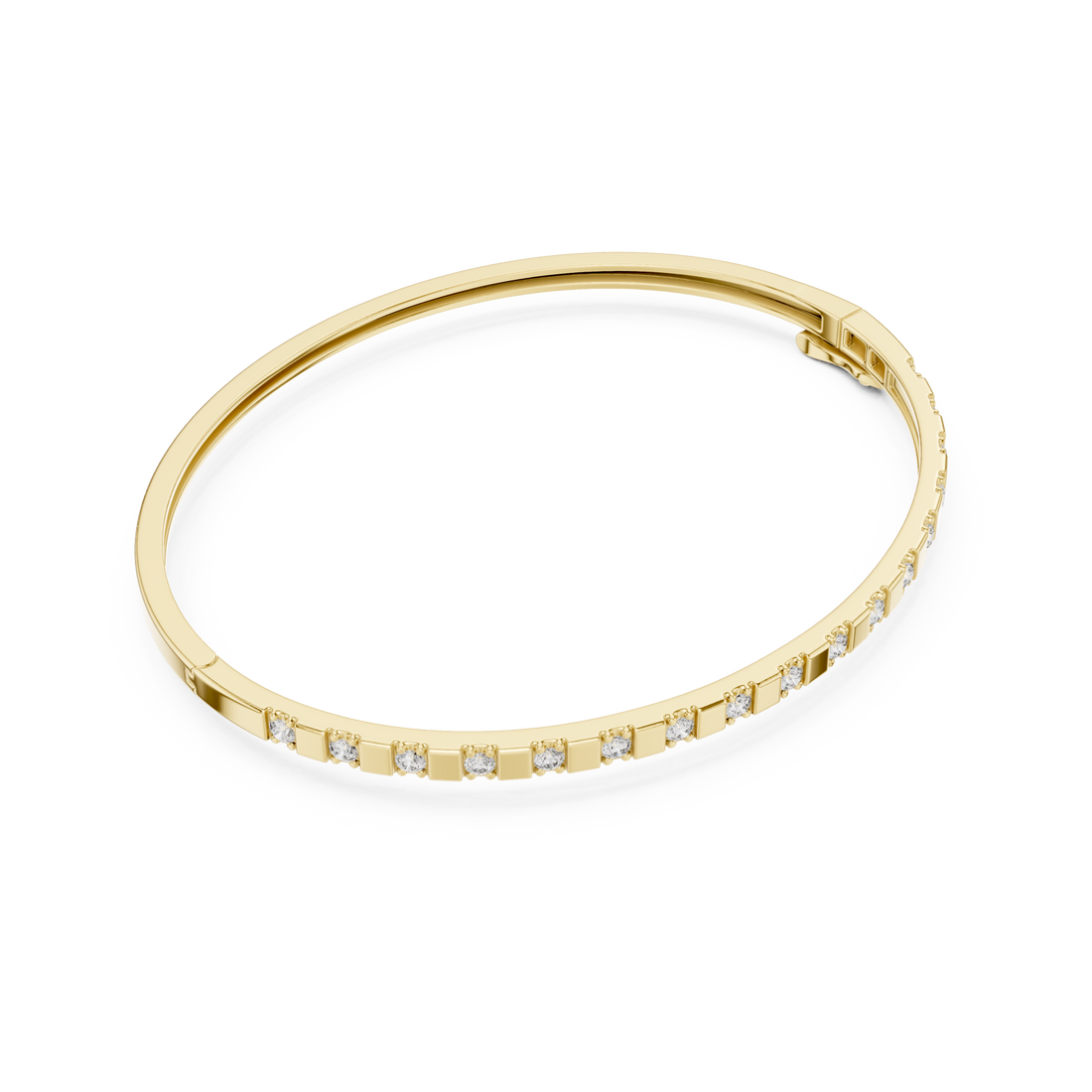 Gold Graceful Contemporary Bangle Right View