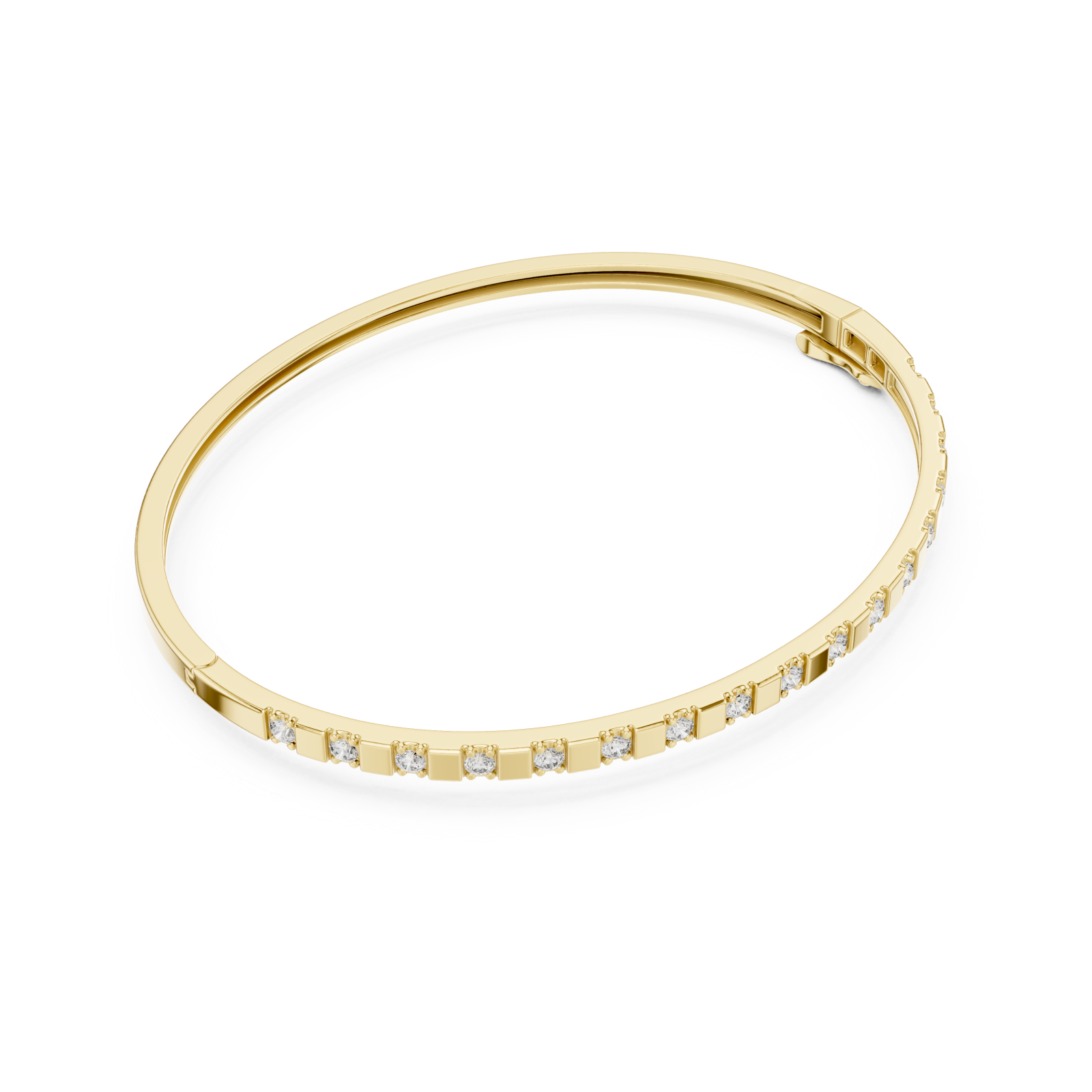  Gold Graceful Contemporary Bangle Front View