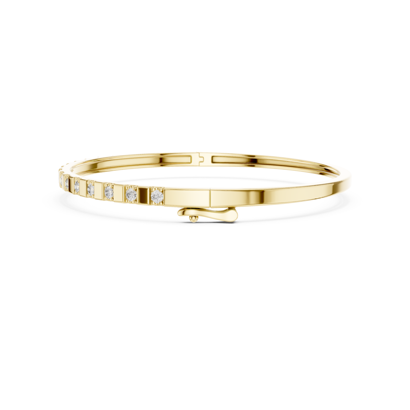  Gold Graceful Contemporary Bangle Side View