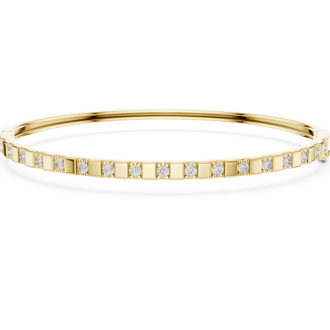 Gold Graceful Contemporary Bangle Right View