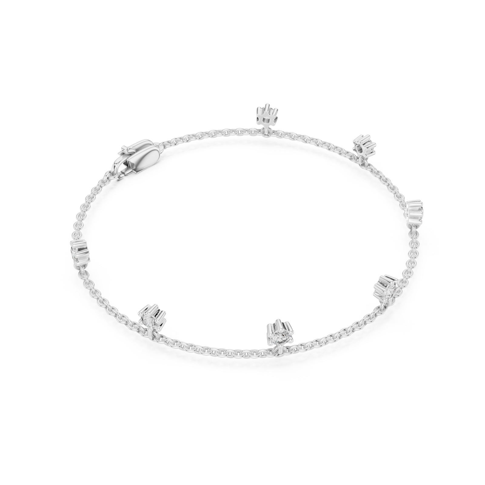  White Gold Luminous Crest Wristlet Front View