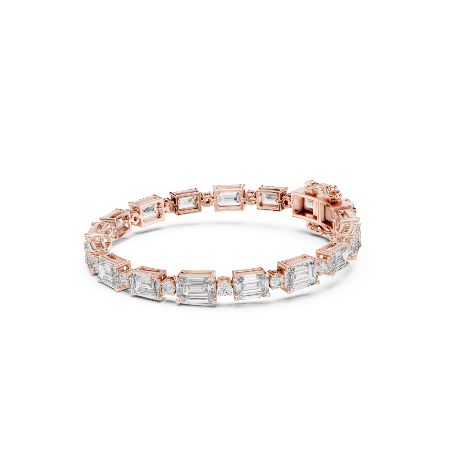  Rose Gold Grand Aurora Modern Line Bracelet Left View