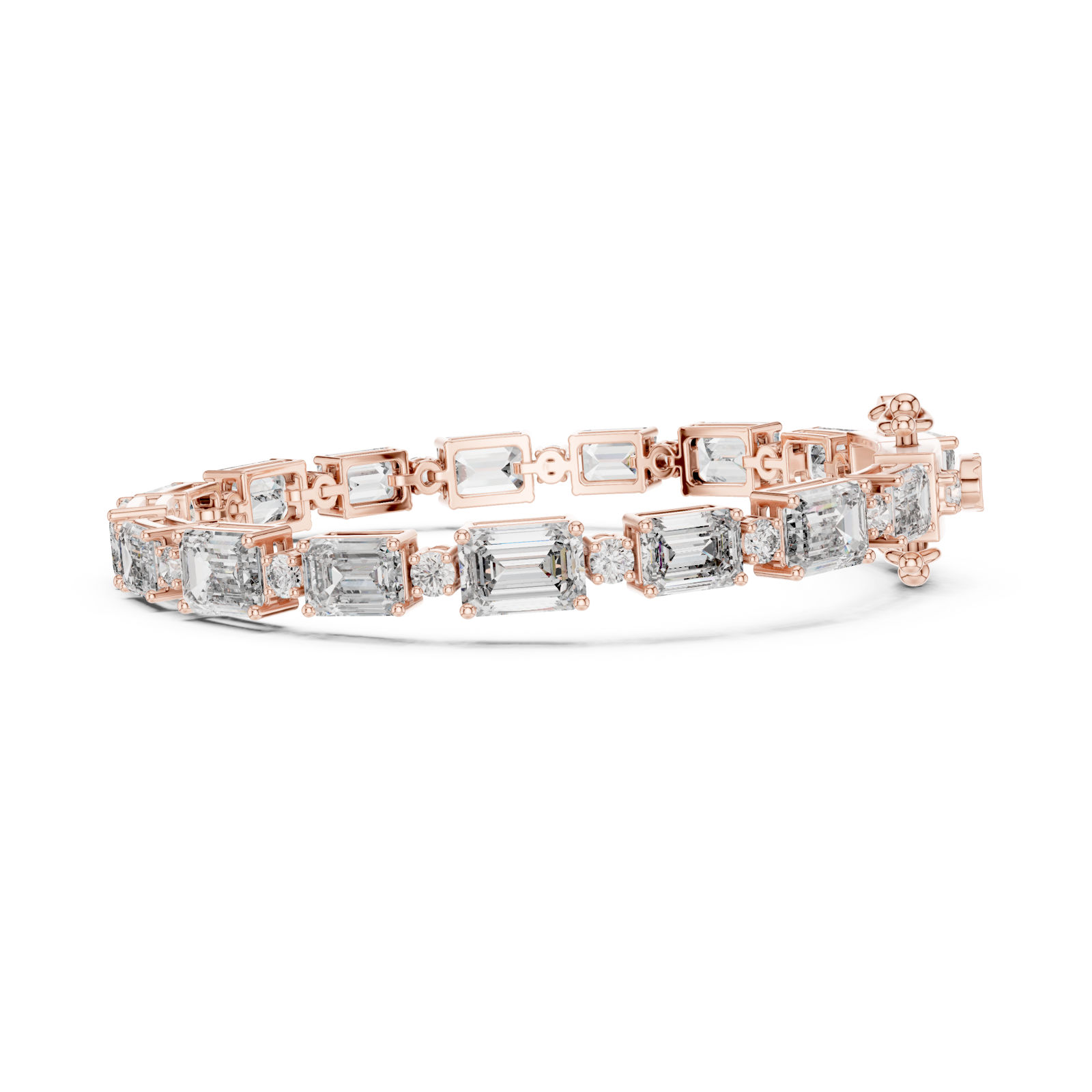  Rose Gold Grand Aurora Modern Line Bracelet Side View