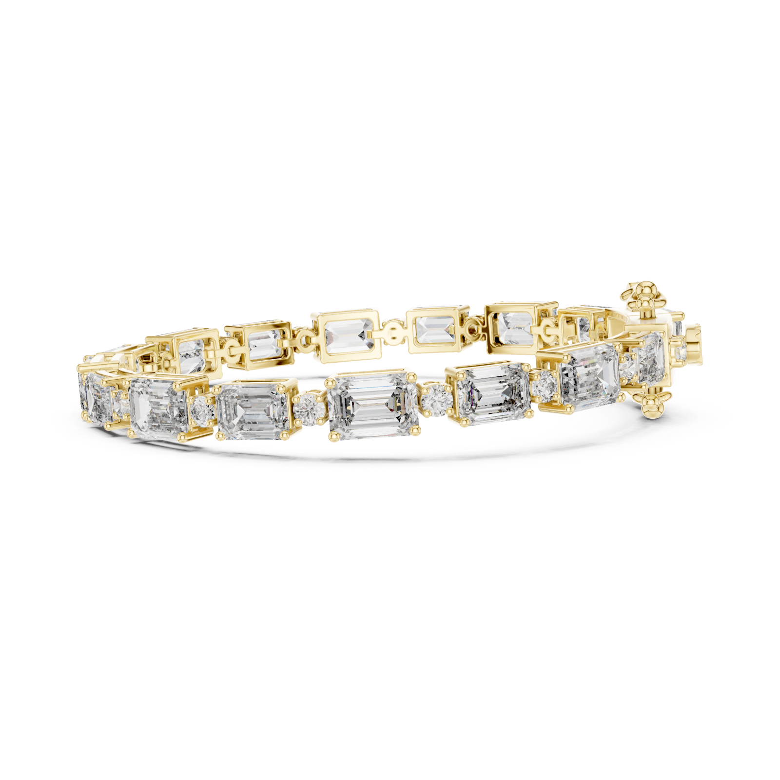  Gold Grand Aurora Modern Line Bracelet Side View