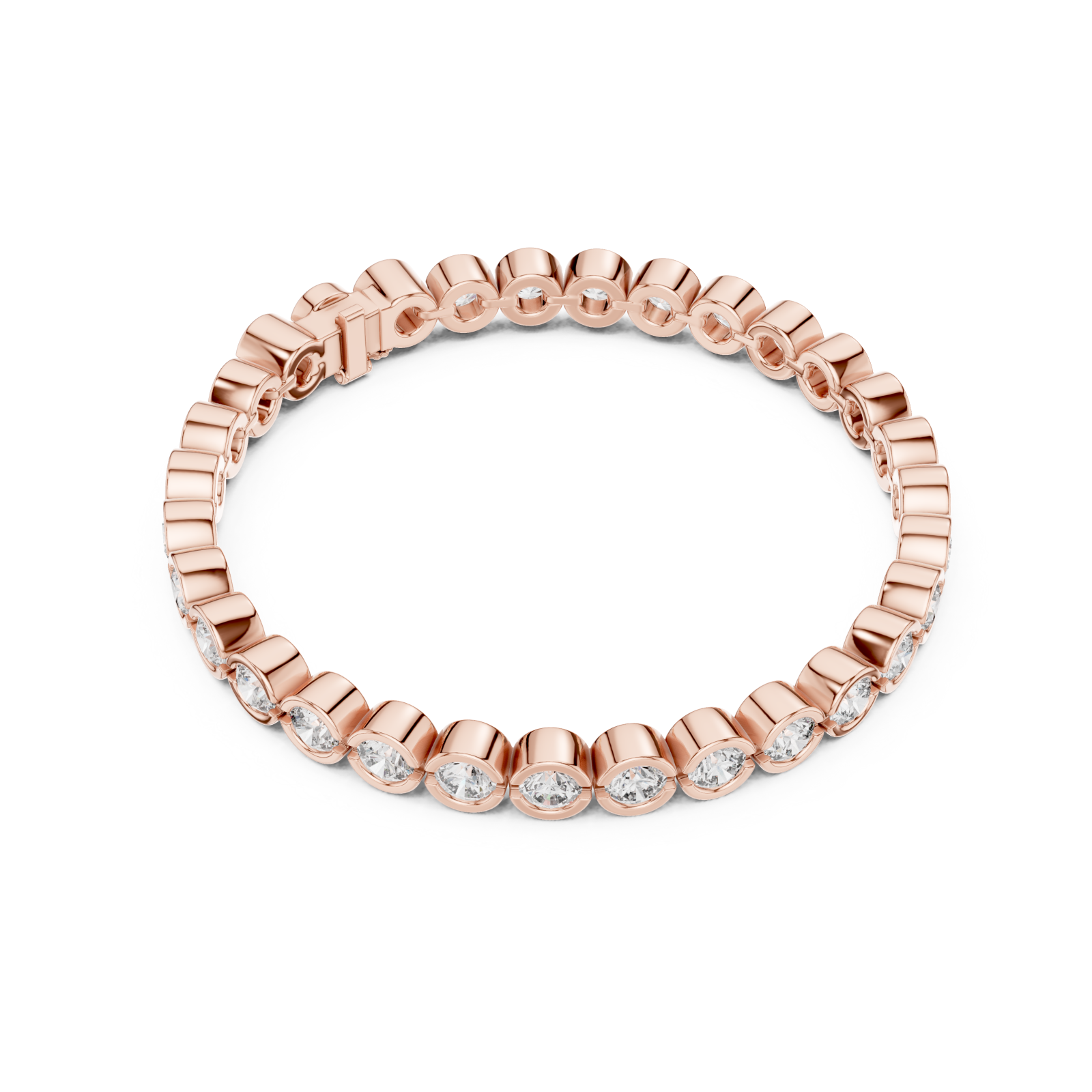  Rose Gold Radiant Embrace Charm Bracelet Front View
