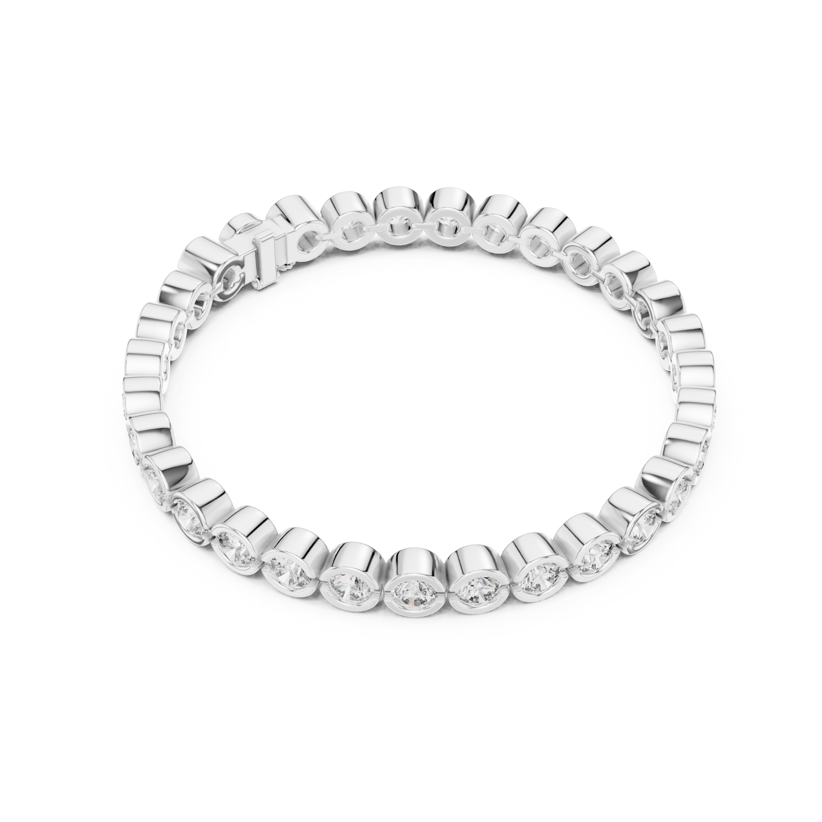  White Gold Radiant Embrace Charm Bracelet Front View