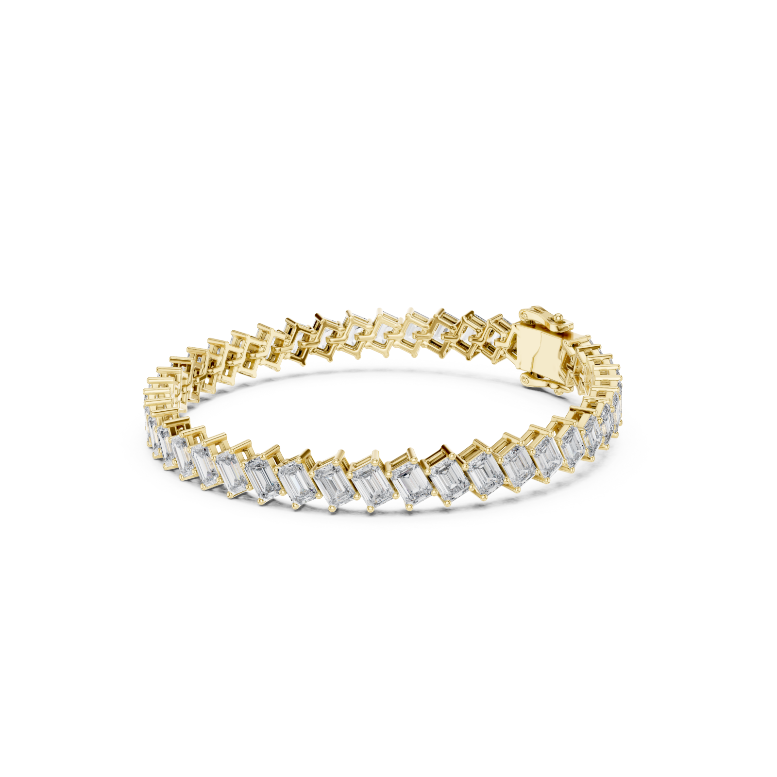  Gold Lustrous Wavelength Statement Tennis Bracelet Left View