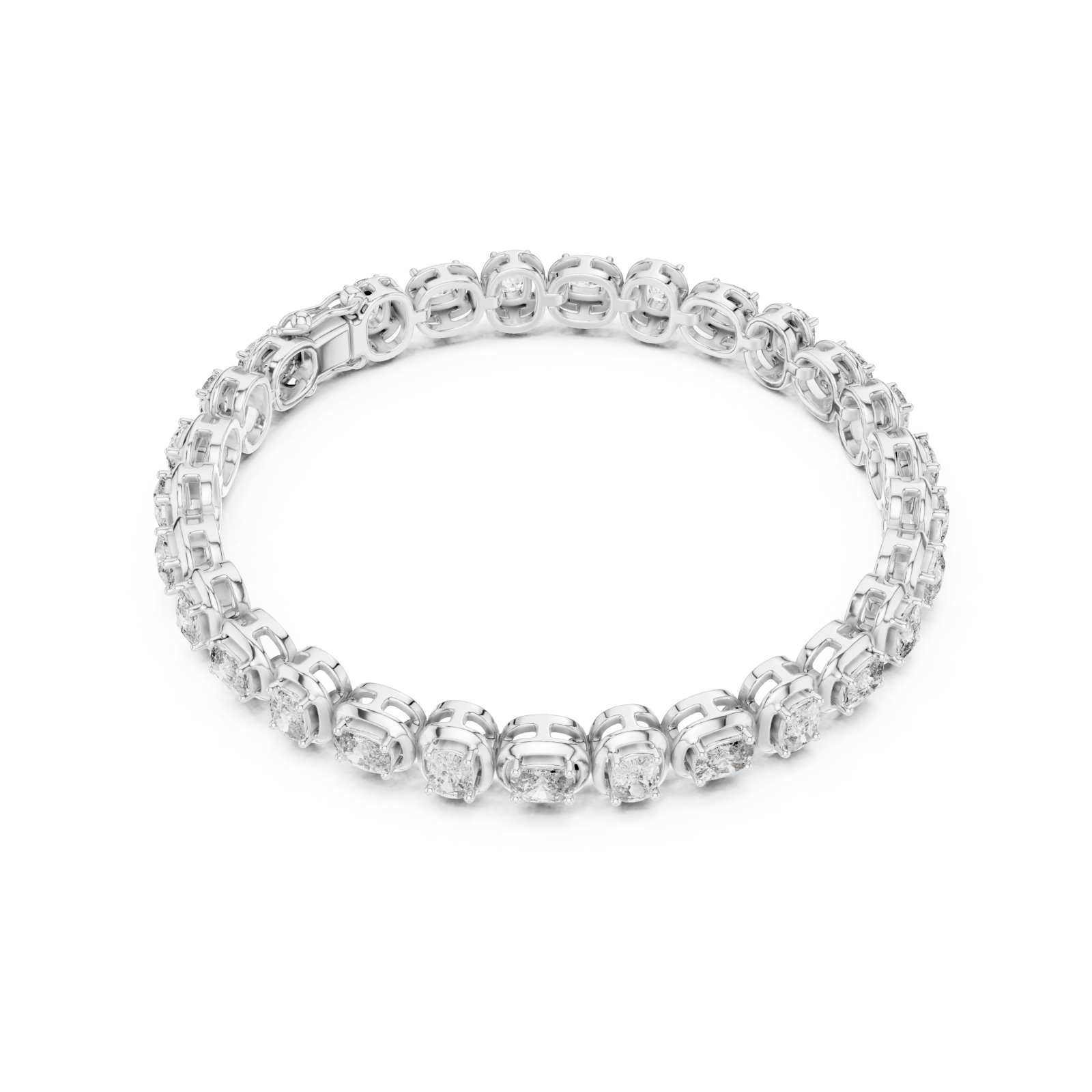  White Gold Celestial Oval Harmony Luxe Bracelet Front View