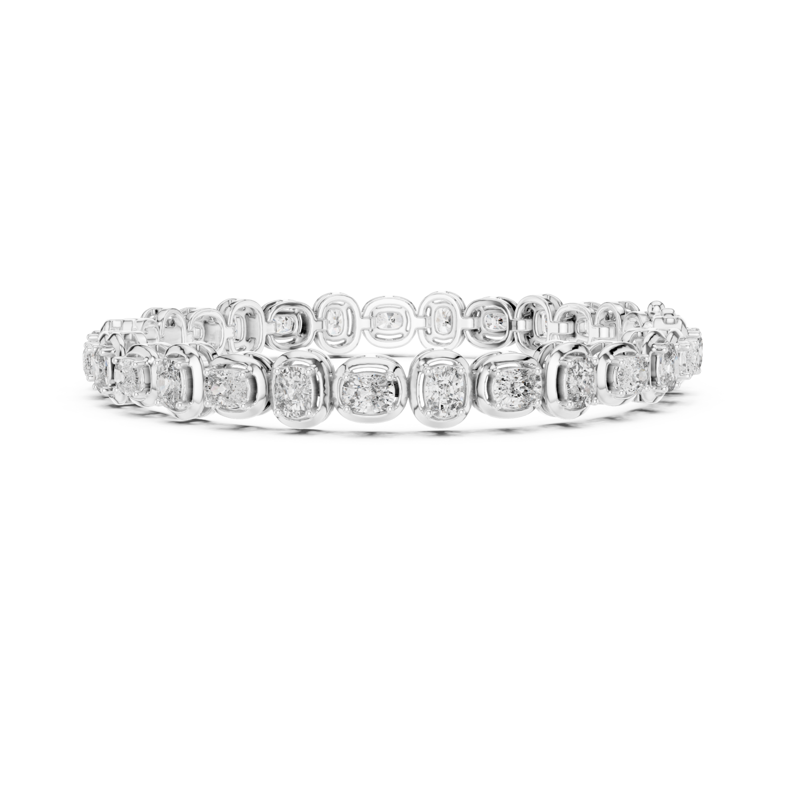  White Gold Celestial Oval Harmony Luxe Bracelet Side View