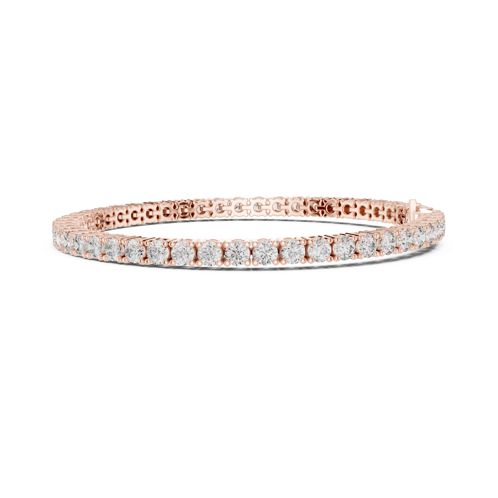  Rose Gold Moonlit Whisper Graceful Classic Tennis Bracelet Side View