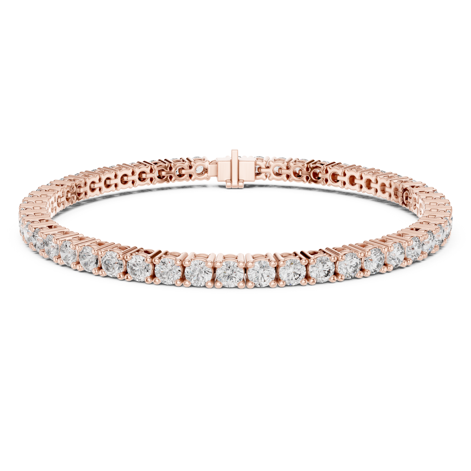  Rose Gold Moonlit Whisper Graceful Classic Tennis Bracelet Right View