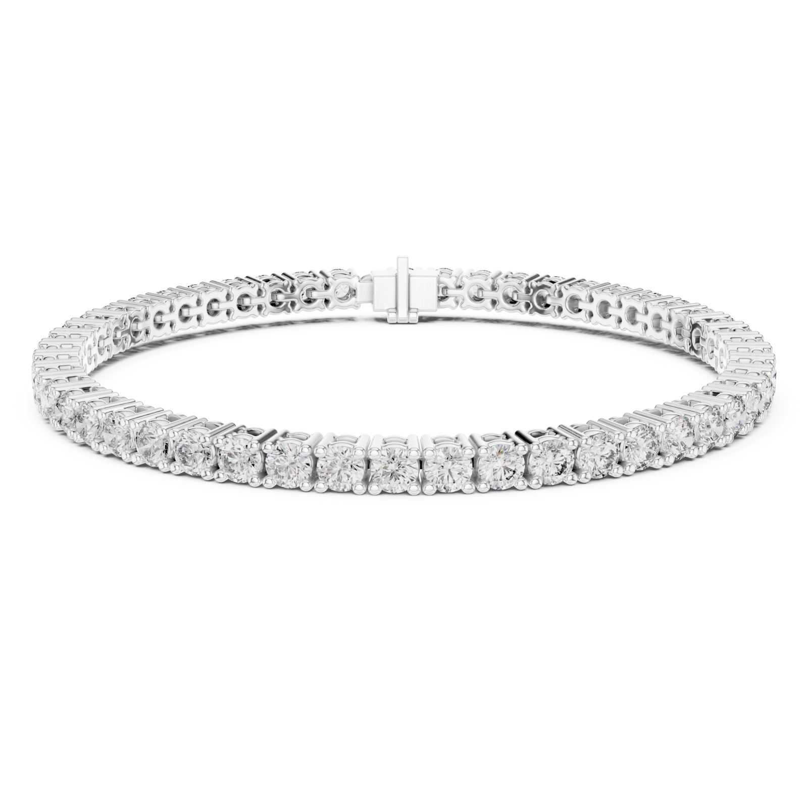  White Gold Moonlit Whisper Graceful Classic Tennis Bracelet Right View