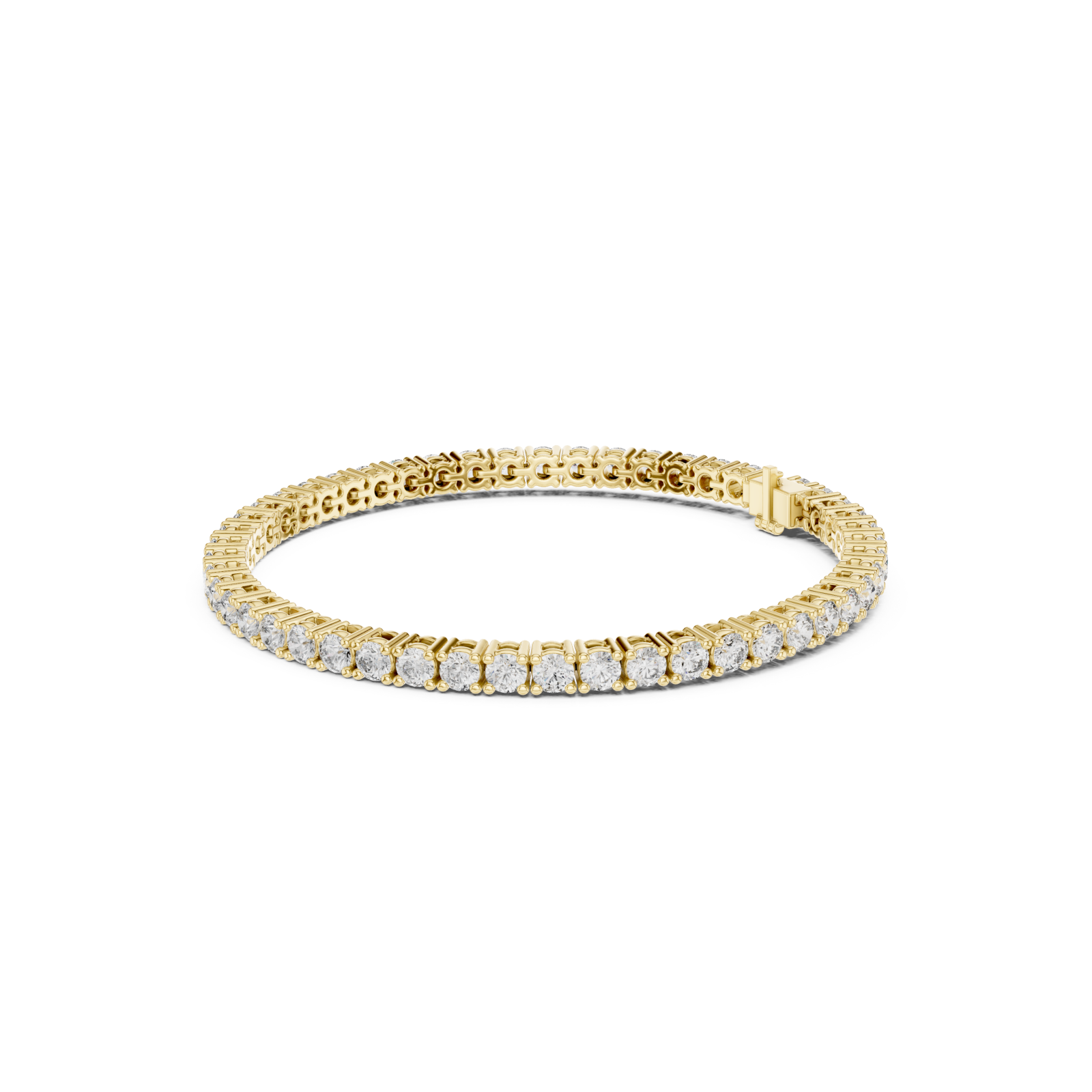  Gold Moonlit Whisper Graceful Classic Tennis Bracelet Left View
