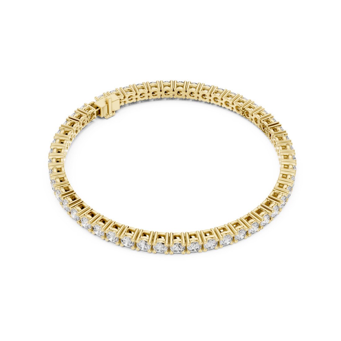 Gold Moonlit Whisper Graceful Classic Tennis Bracelet Right View