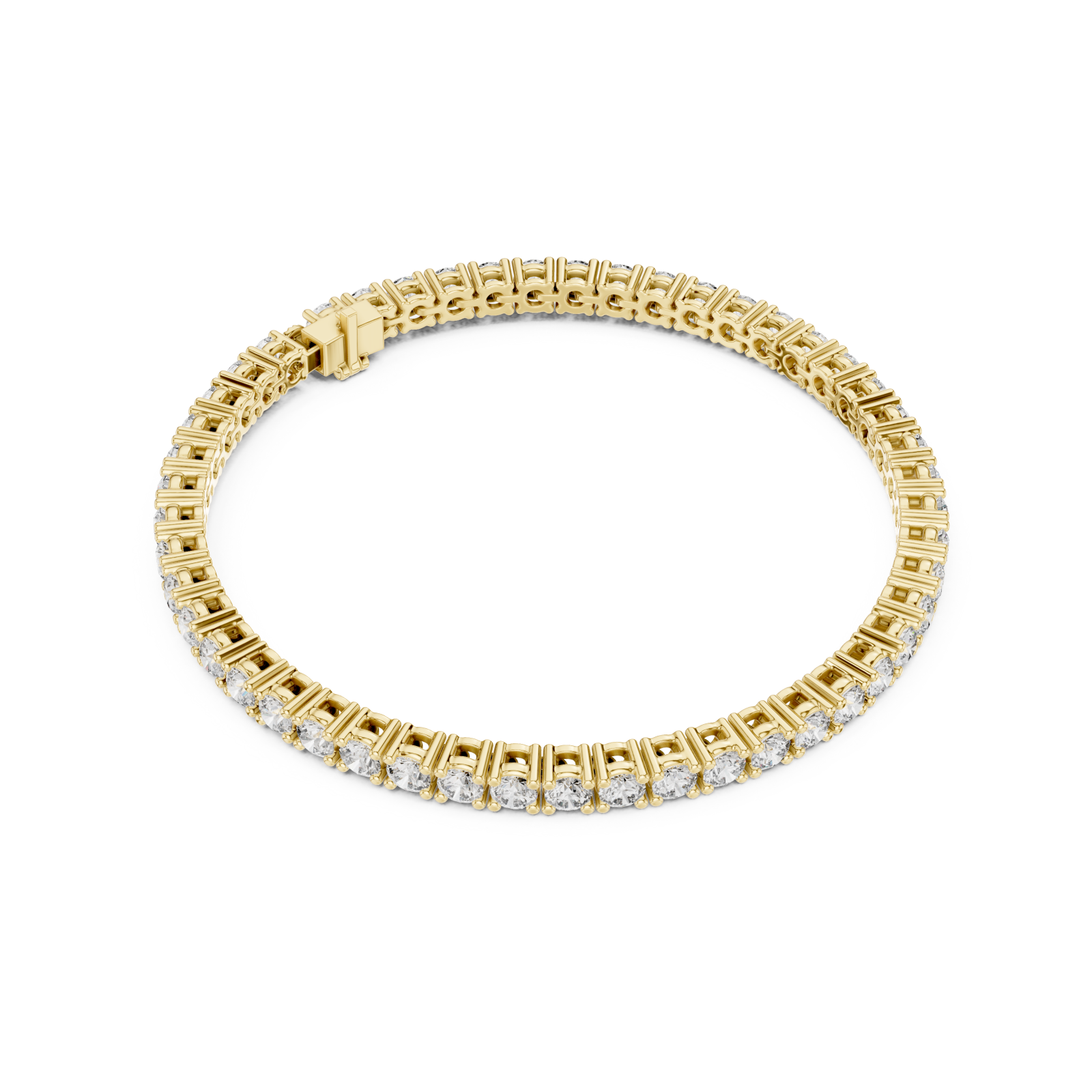  Gold Moonlit Whisper Graceful Classic Tennis Bracelet Front View