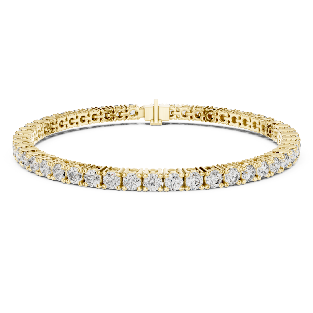Gold Moonlit Whisper Graceful Classic Tennis Bracelet Right View