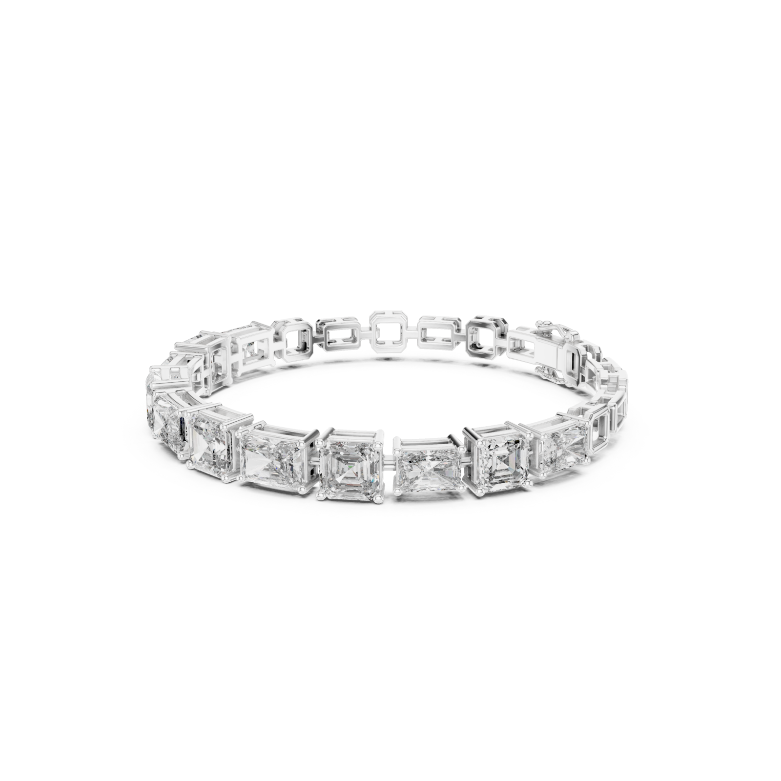  White Gold Grand Mosaic Lattice Bracelet Left View