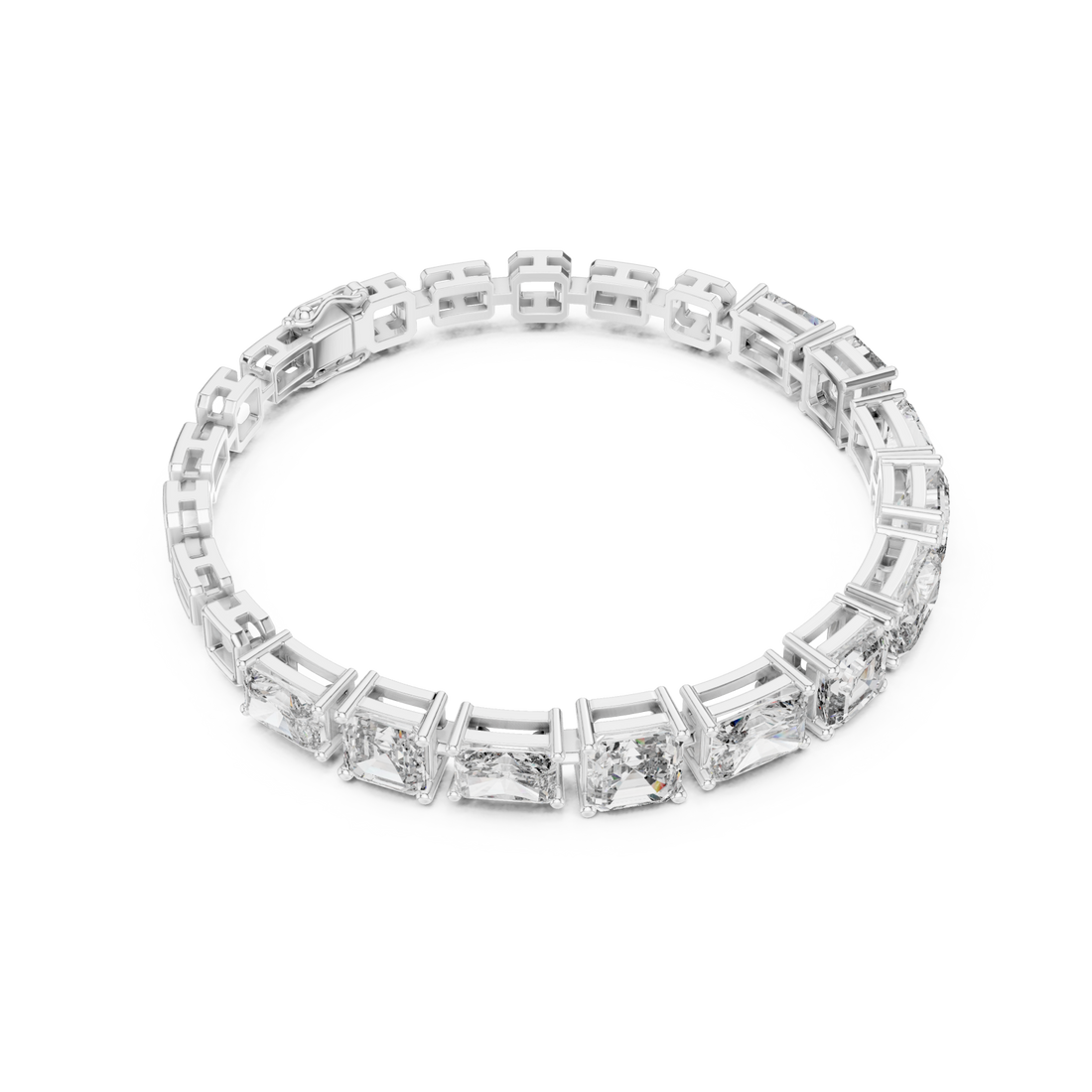  White Gold Grand Mosaic Lattice Bracelet Right View