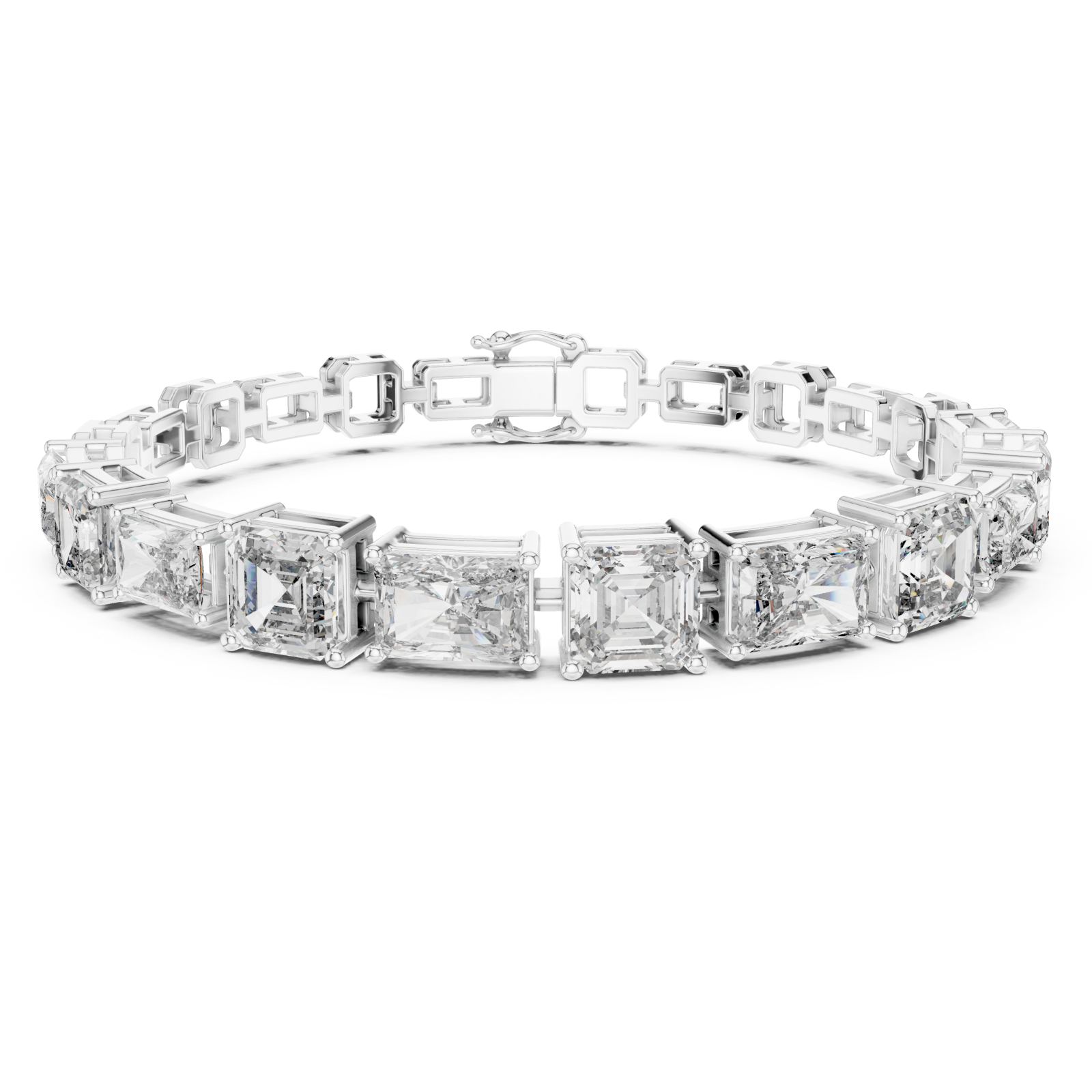  White Gold Grand Mosaic Lattice Bracelet Right View