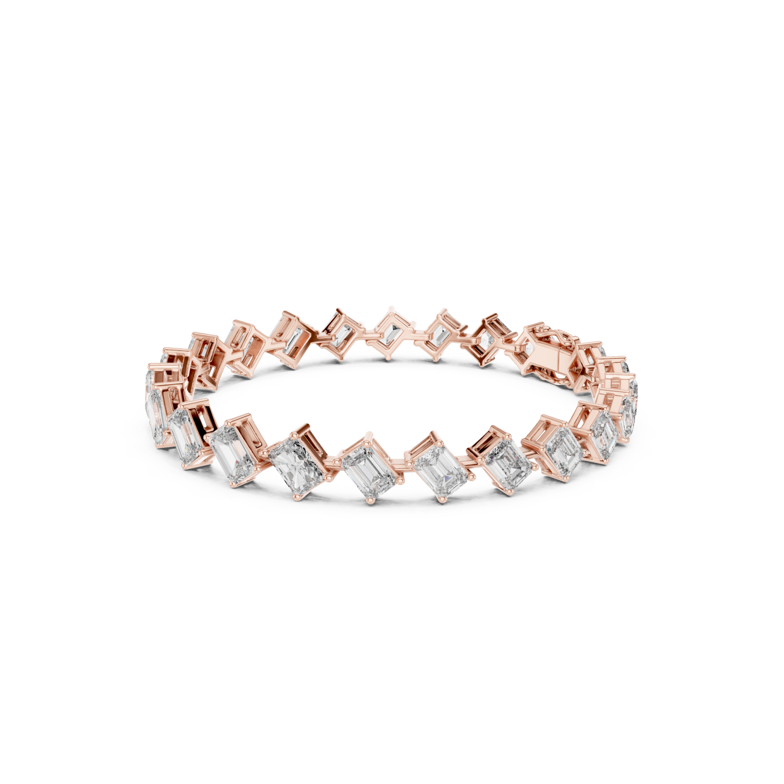  Rose Gold Twilight Cascade Geometric Bracelet Left View