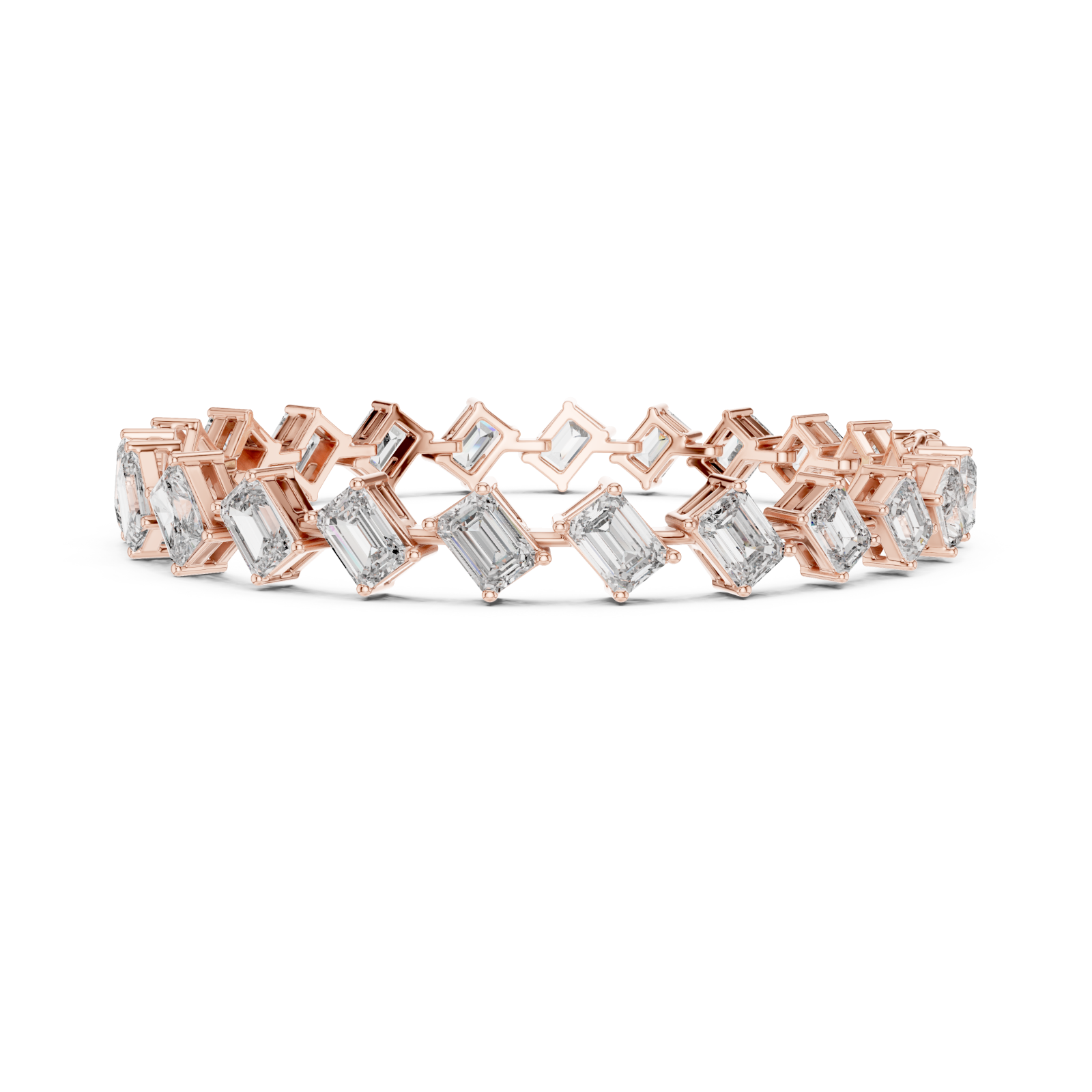  Rose Gold Twilight Cascade Geometric Bracelet Side View