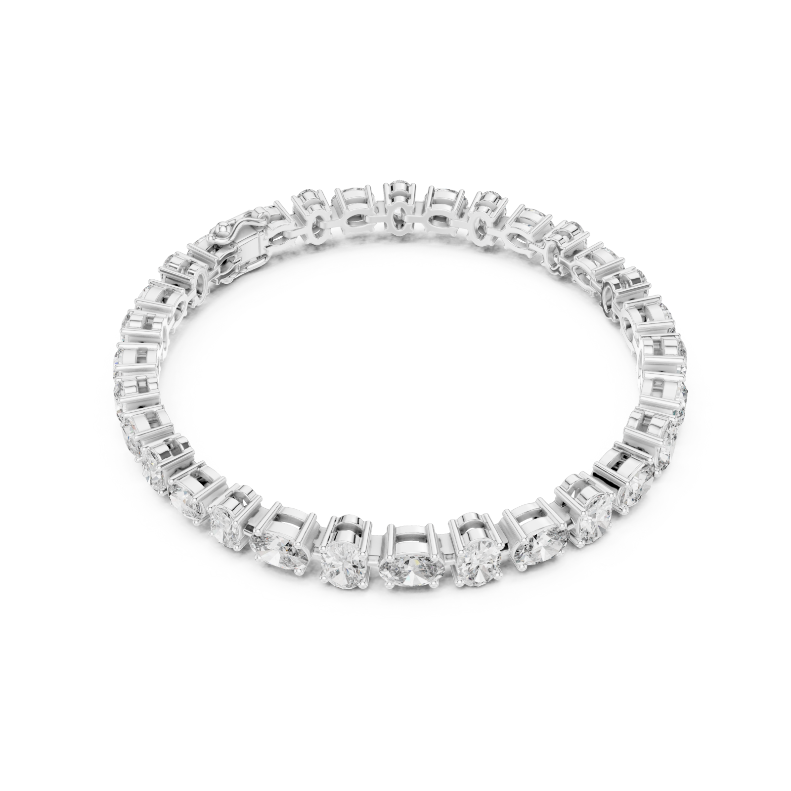 White Gold Radiant Elegance Bracelet Front View