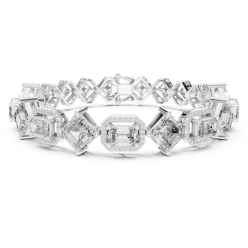  White Gold Radiant Prism Contour Linked Bracelet Right View