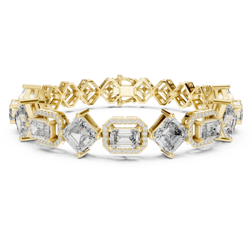 Gold Radiant Prism Contour Linked Bracelet Right View