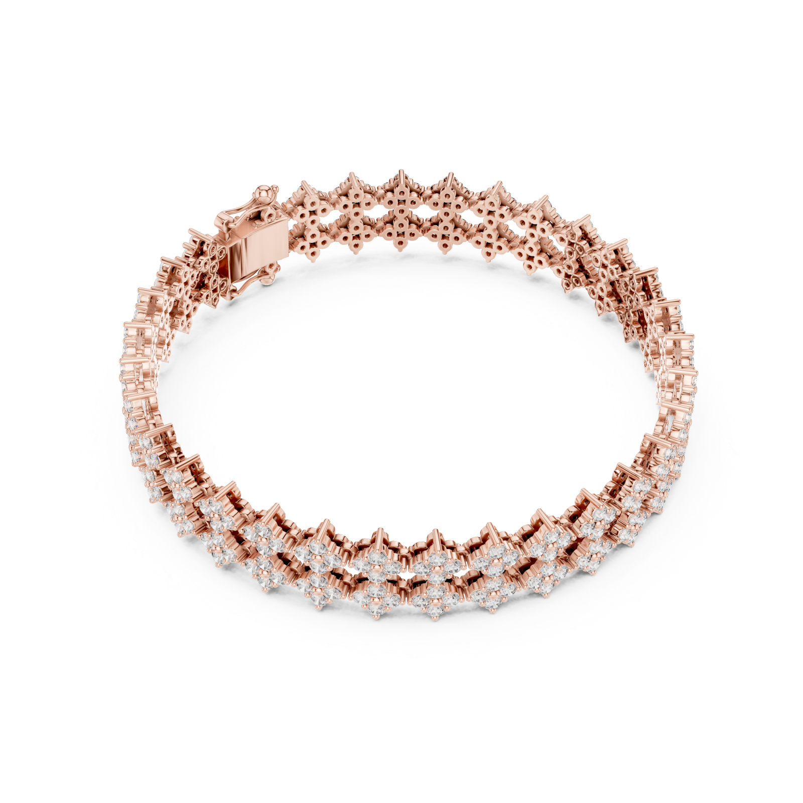  Rose Gold Celeste Lattice Cuff Front View