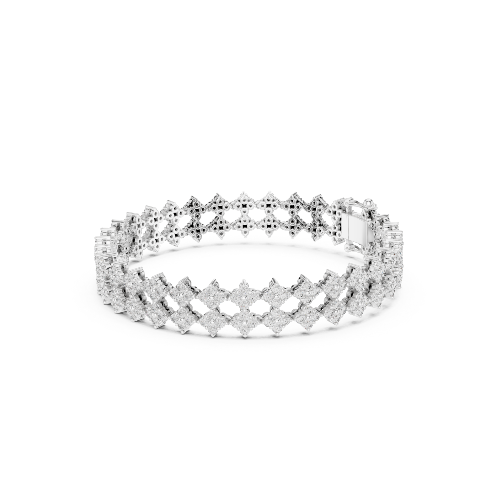  White Gold Celeste Lattice Cuff Left View