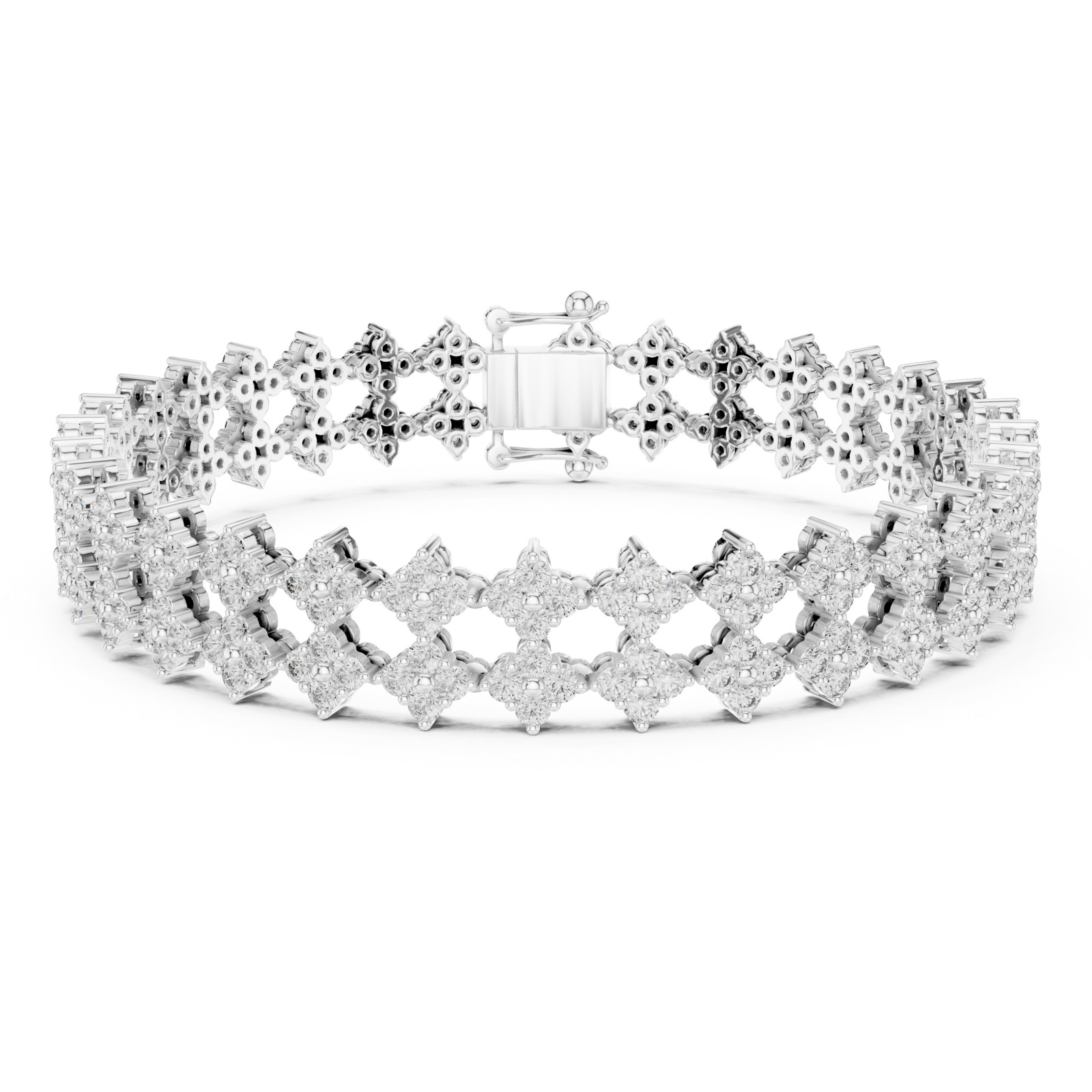  White Gold Celeste Lattice Cuff Right View