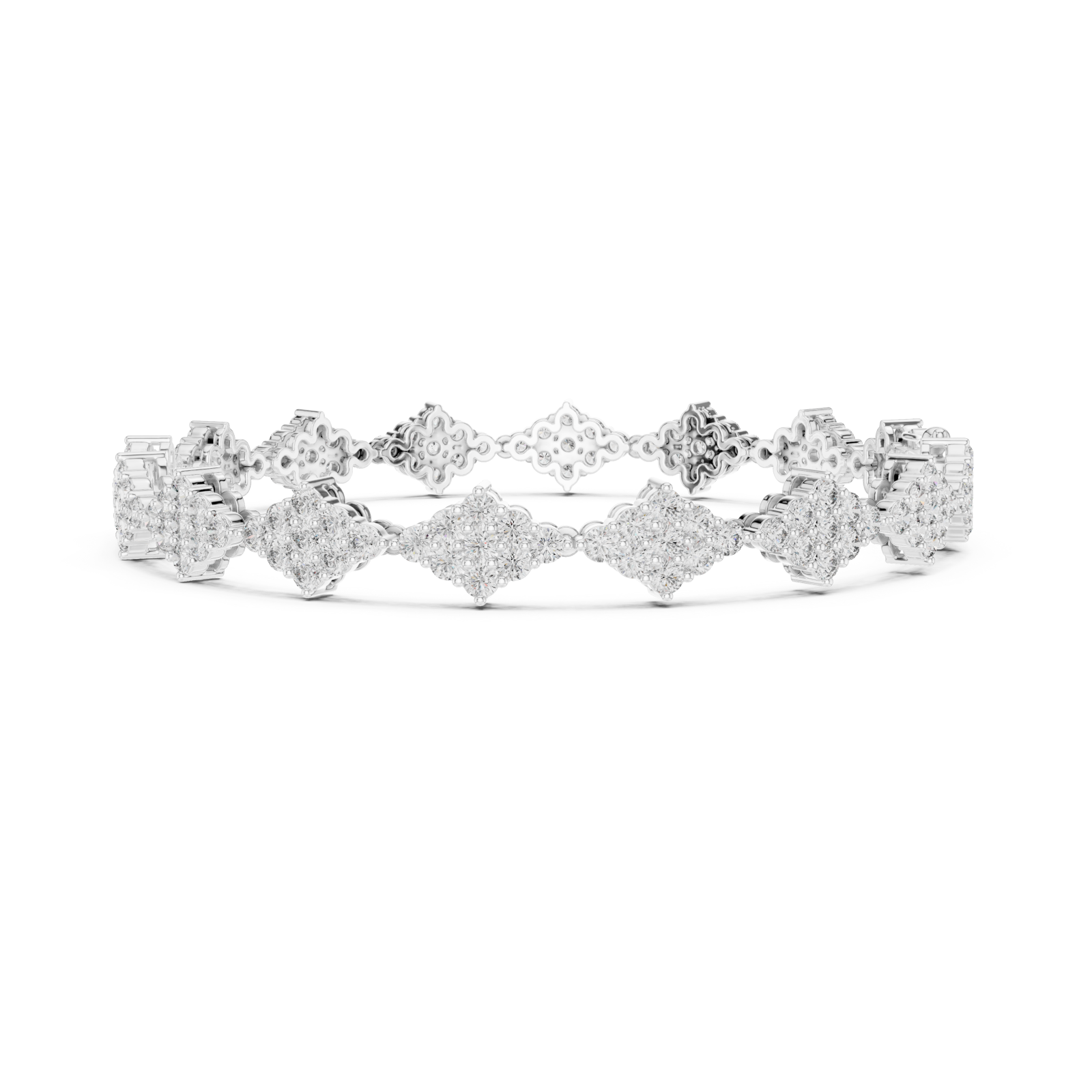  White Gold Celestial Blossom Harmony Flexi Bracelet Side View