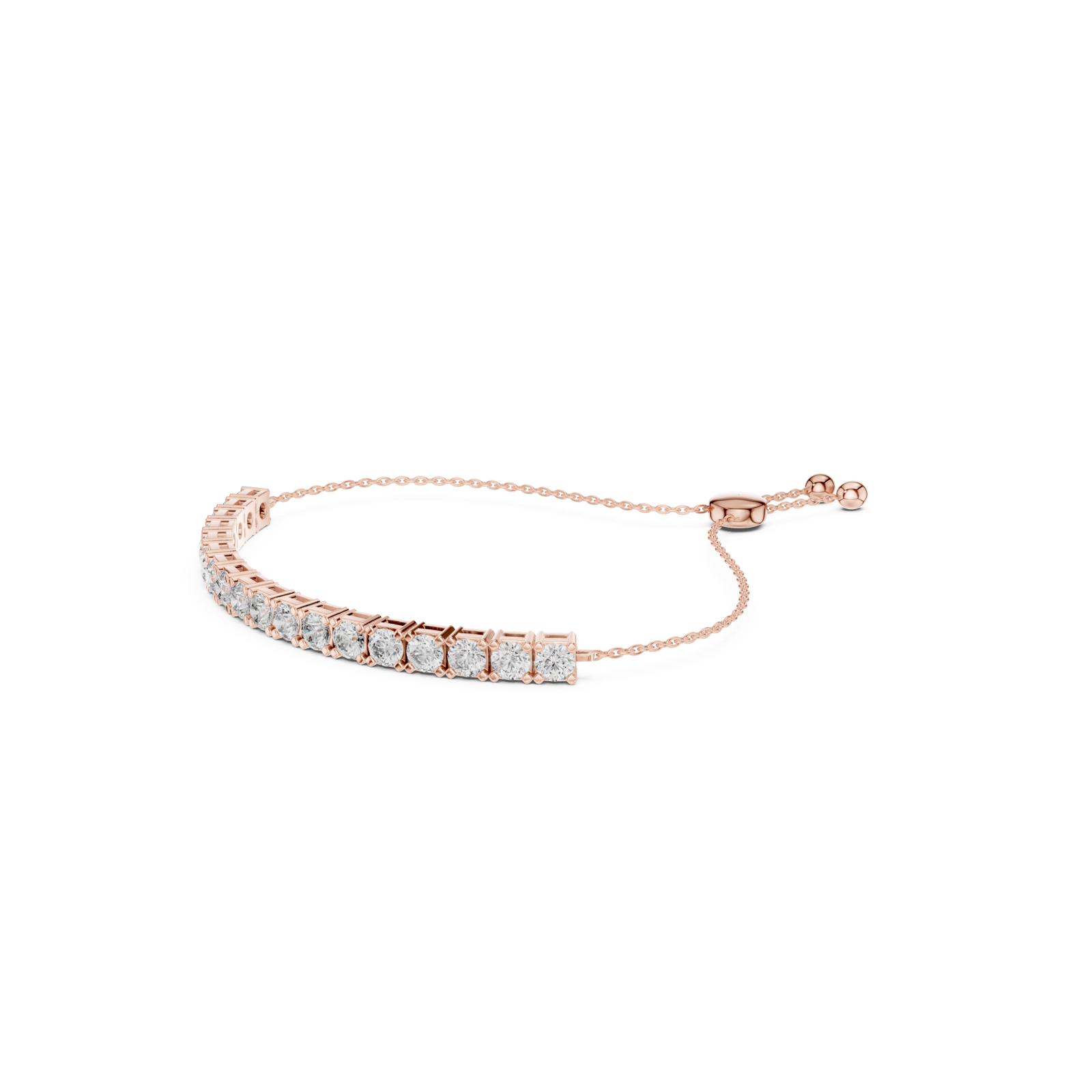  Rose Gold Celestial Grace Radiant Trio Adjustable Bracelet Left View
