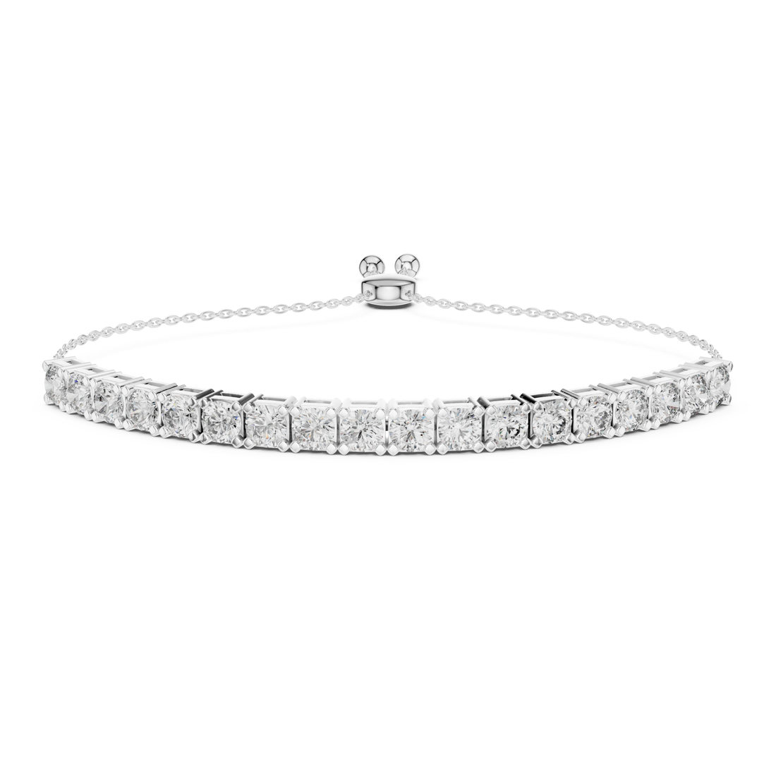  White Gold Celestial Grace Radiant Trio Adjustable Bracelet Right View