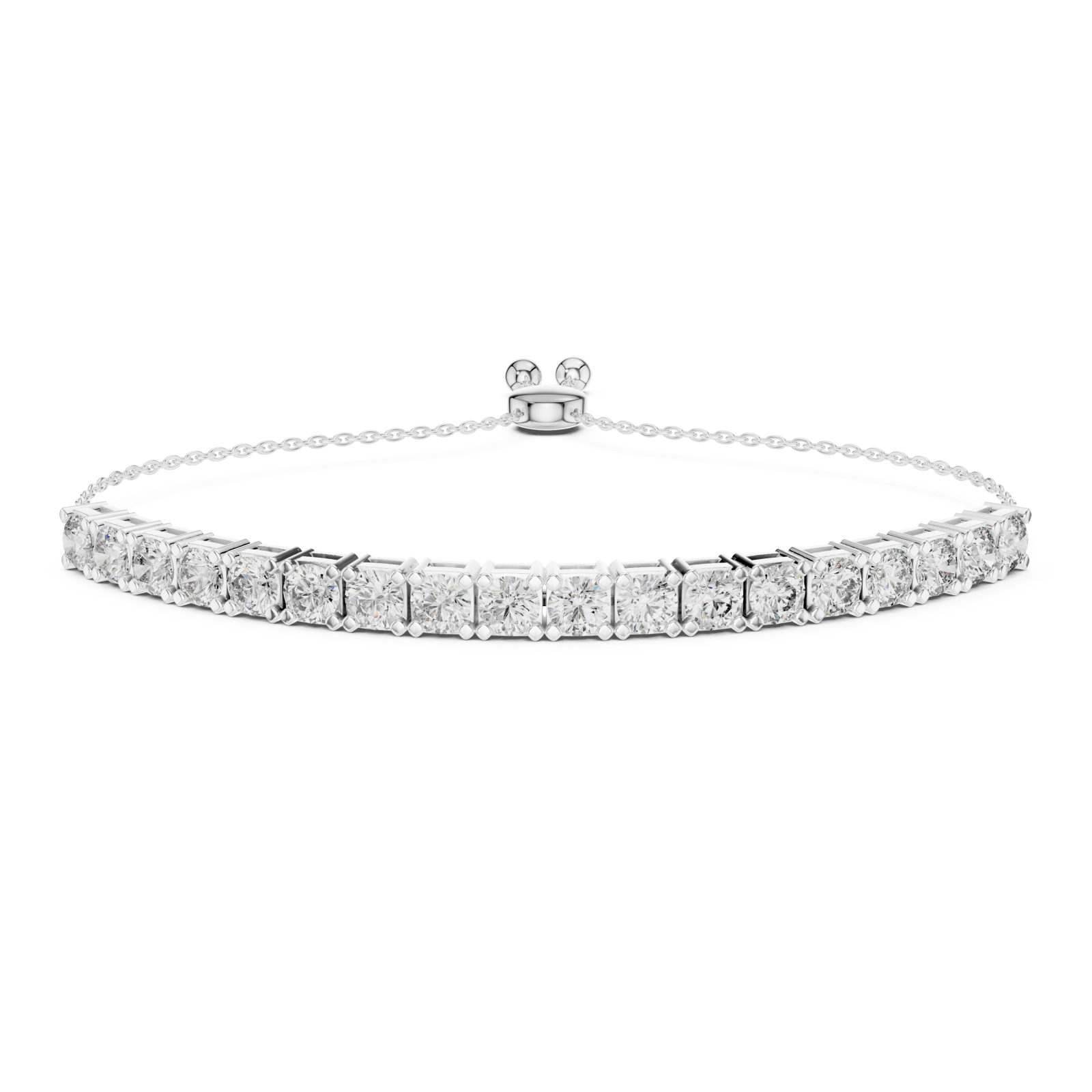  White Gold Celestial Grace Radiant Trio Adjustable Bracelet Right View