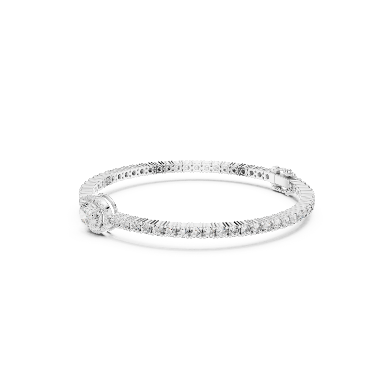  White Gold Opulent Whisper Radiance Signature Flex Bracelet Left View