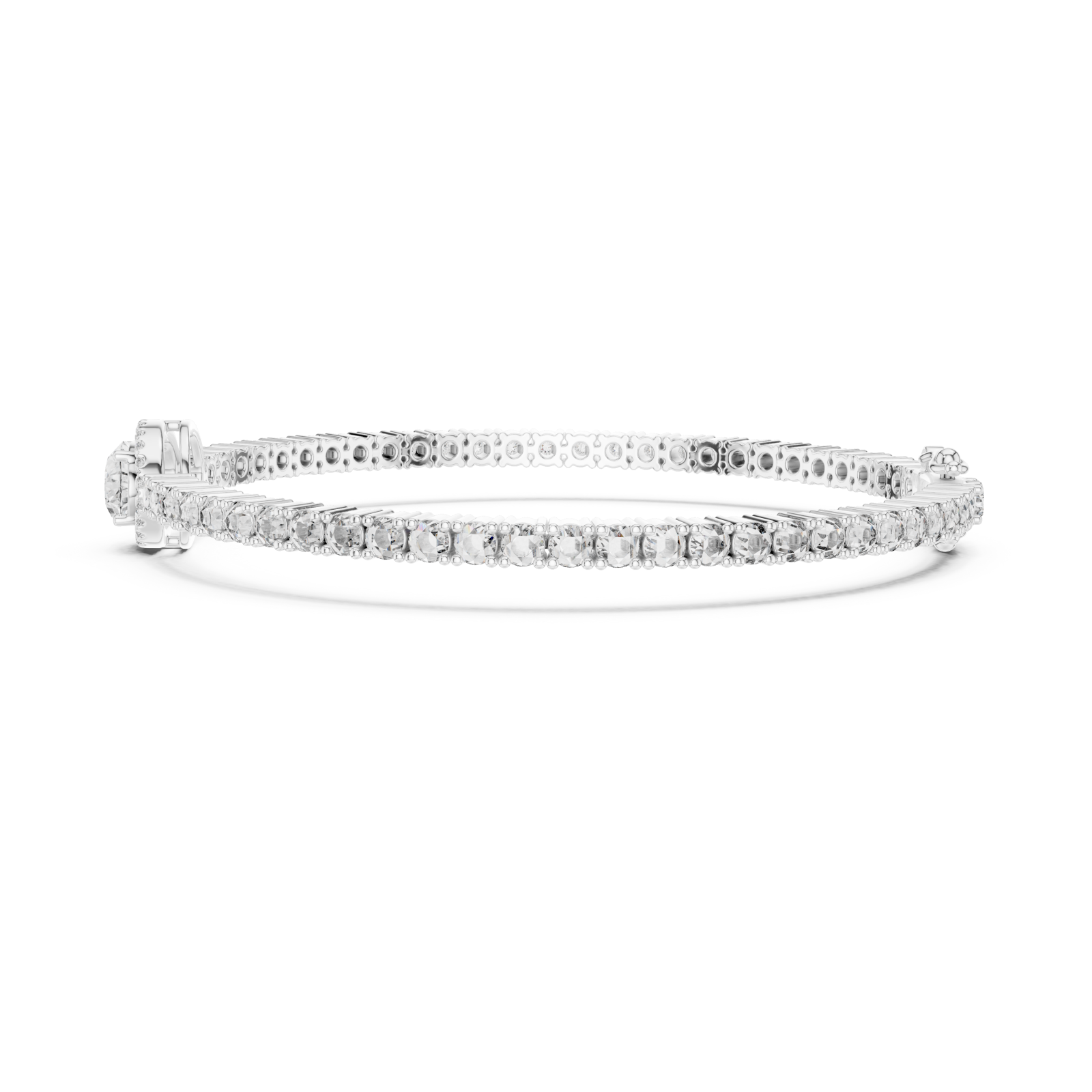  White Gold Opulent Whisper Radiance Signature Flex Bracelet Side View