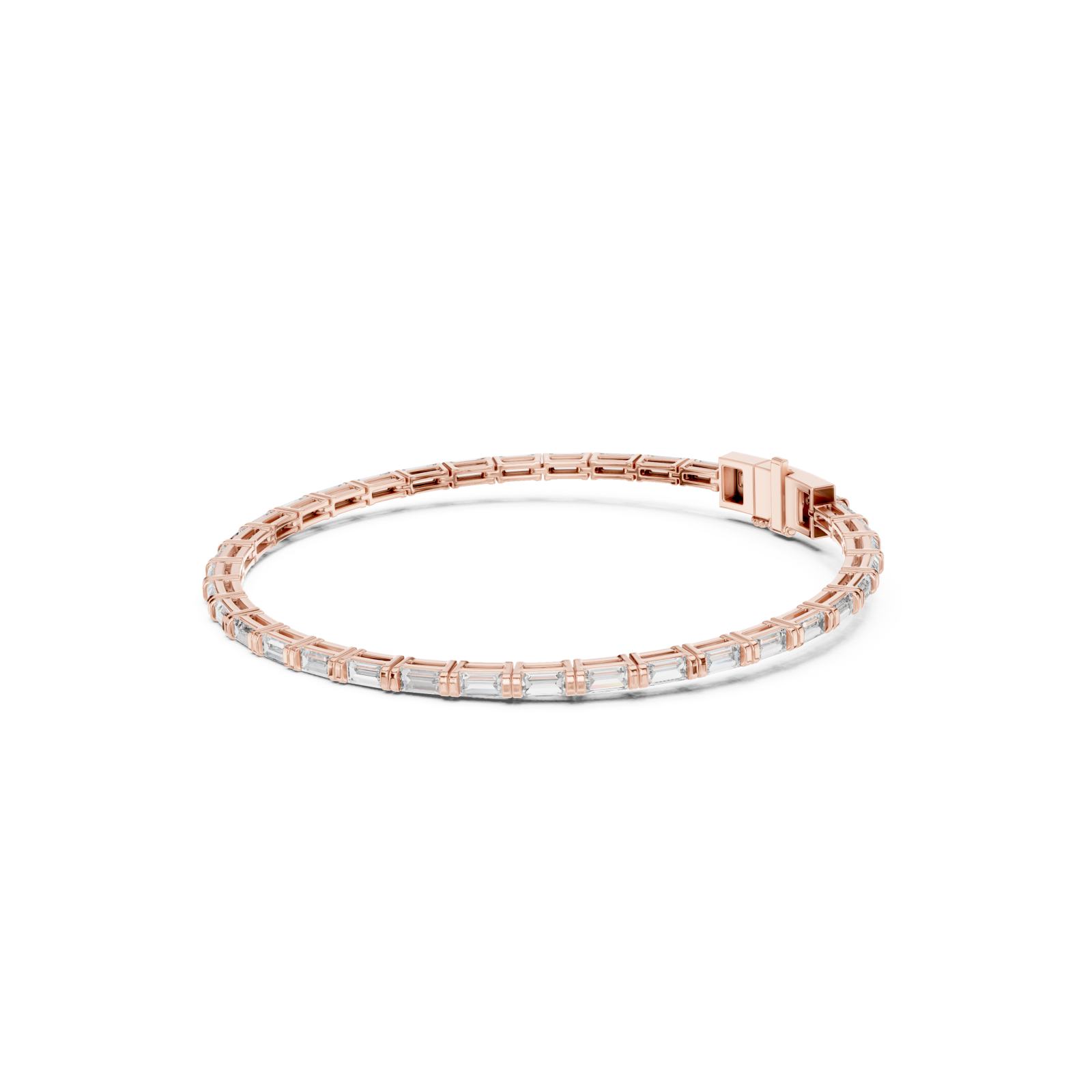  Rose Gold Enchanted Radiant Line Bracelet Left View