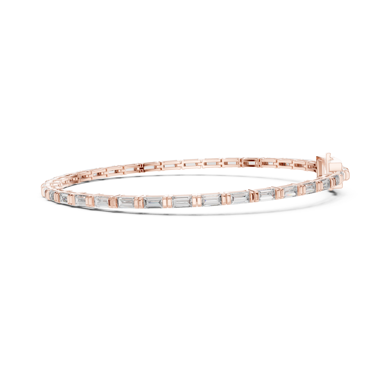  Rose Gold Enchanted Radiant Line Bracelet Side View
